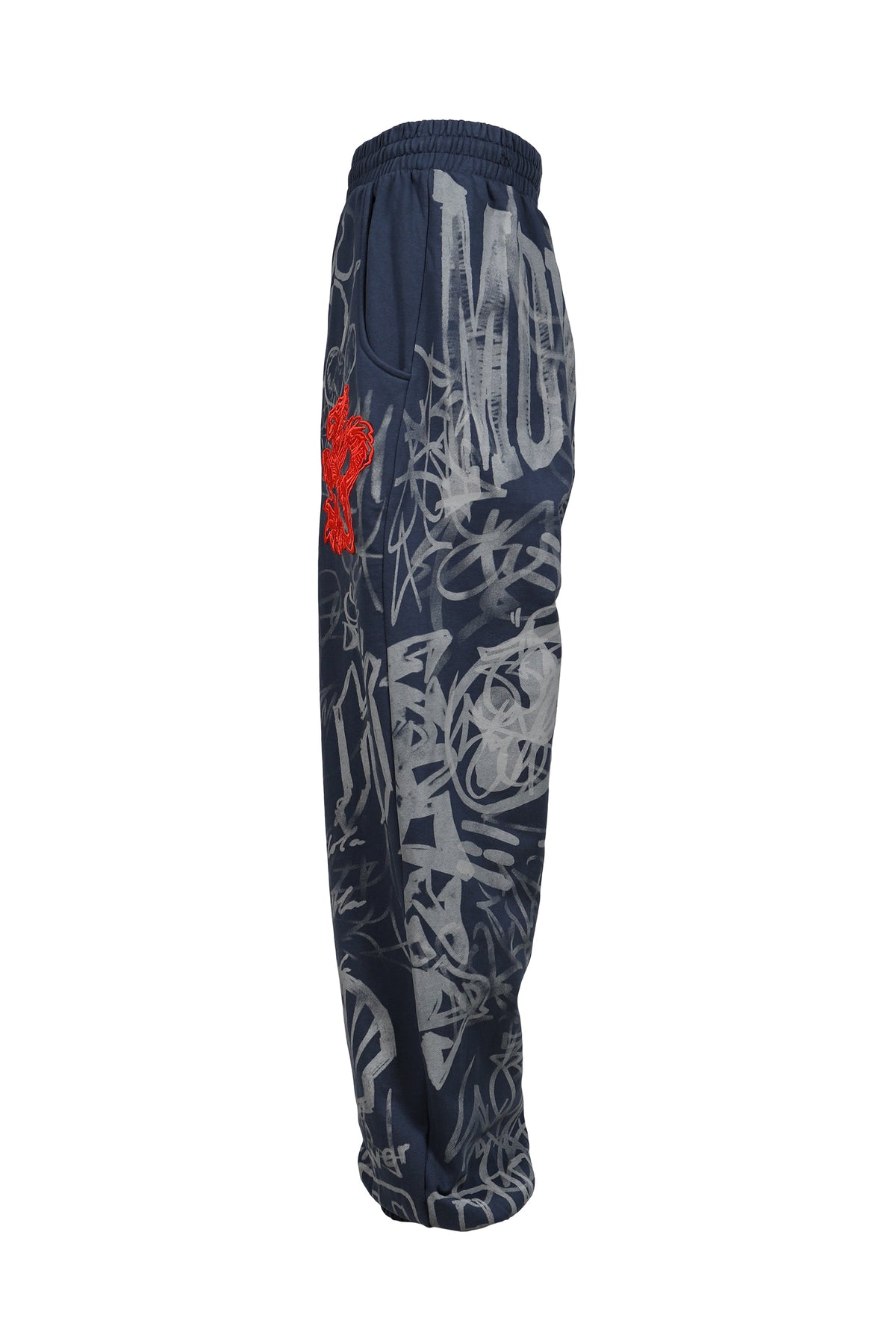 MOWALOLA モワローラ 【本物保証】 スウェットパンツ、ストリートスタイル、メンズ GRAFITTI TRACK PANTS / BLU/GRY