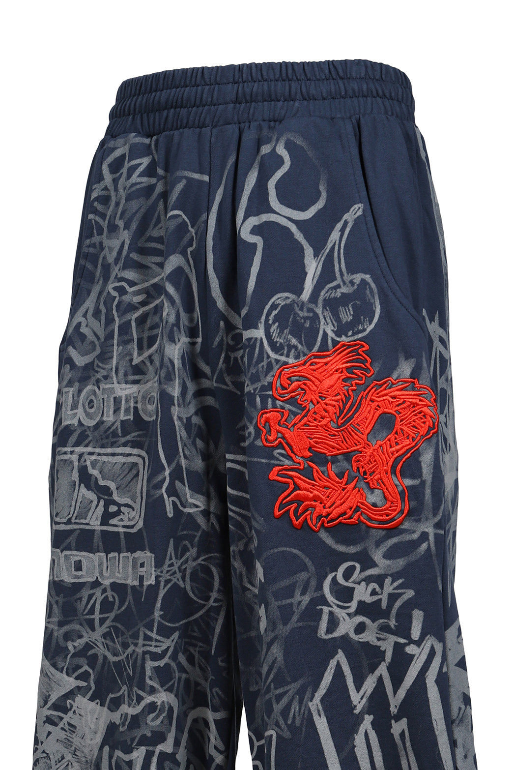 MOWALOLA モワローラ 【本物保証】 スウェットパンツ、ストリートスタイル、メンズ GRAFITTI TRACK PANTS / BLU/GRY