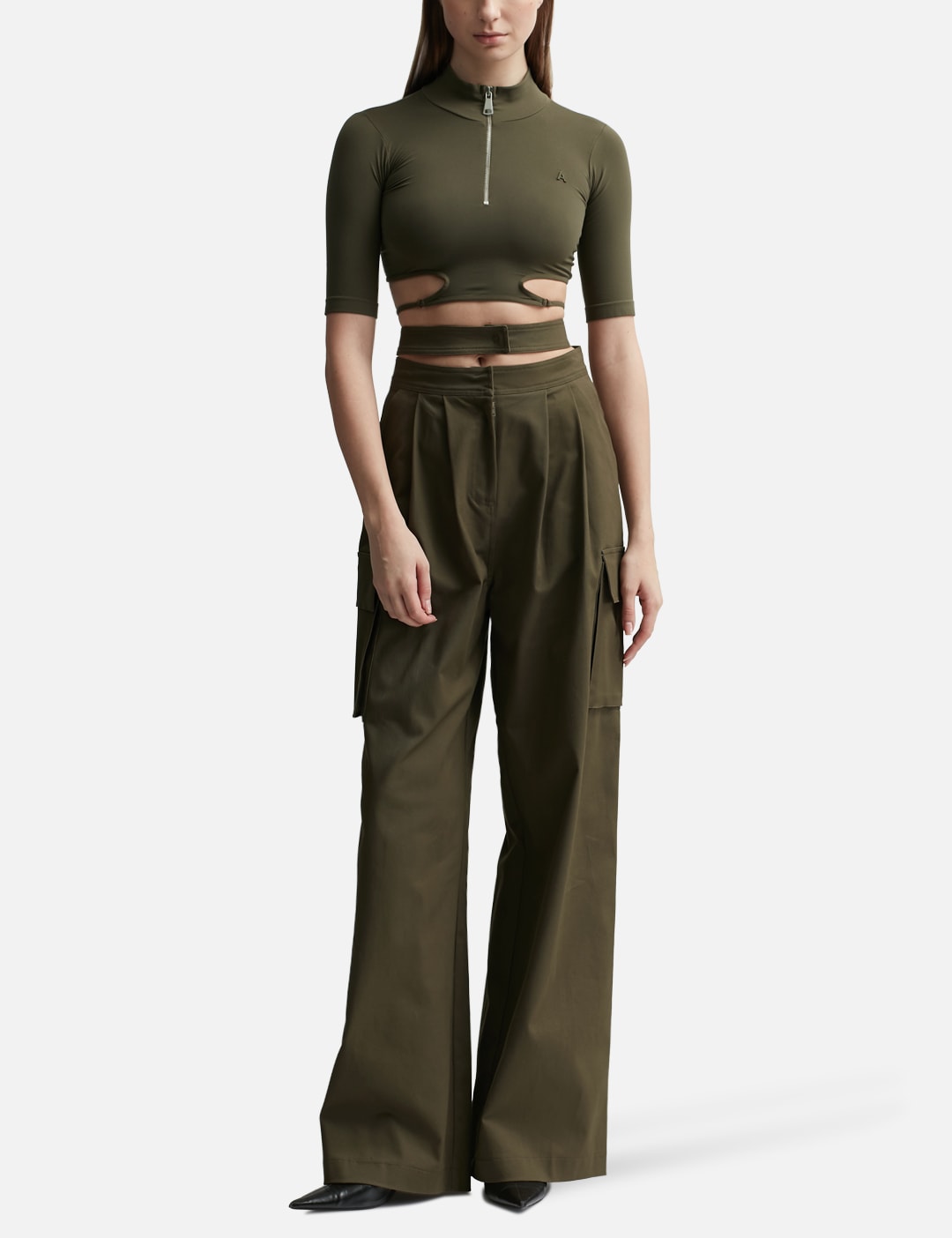 Andreadamo アンドレダモ【本物保証】 ベルト ストリート系 レディース PANTS WITH DOUBLE BELT