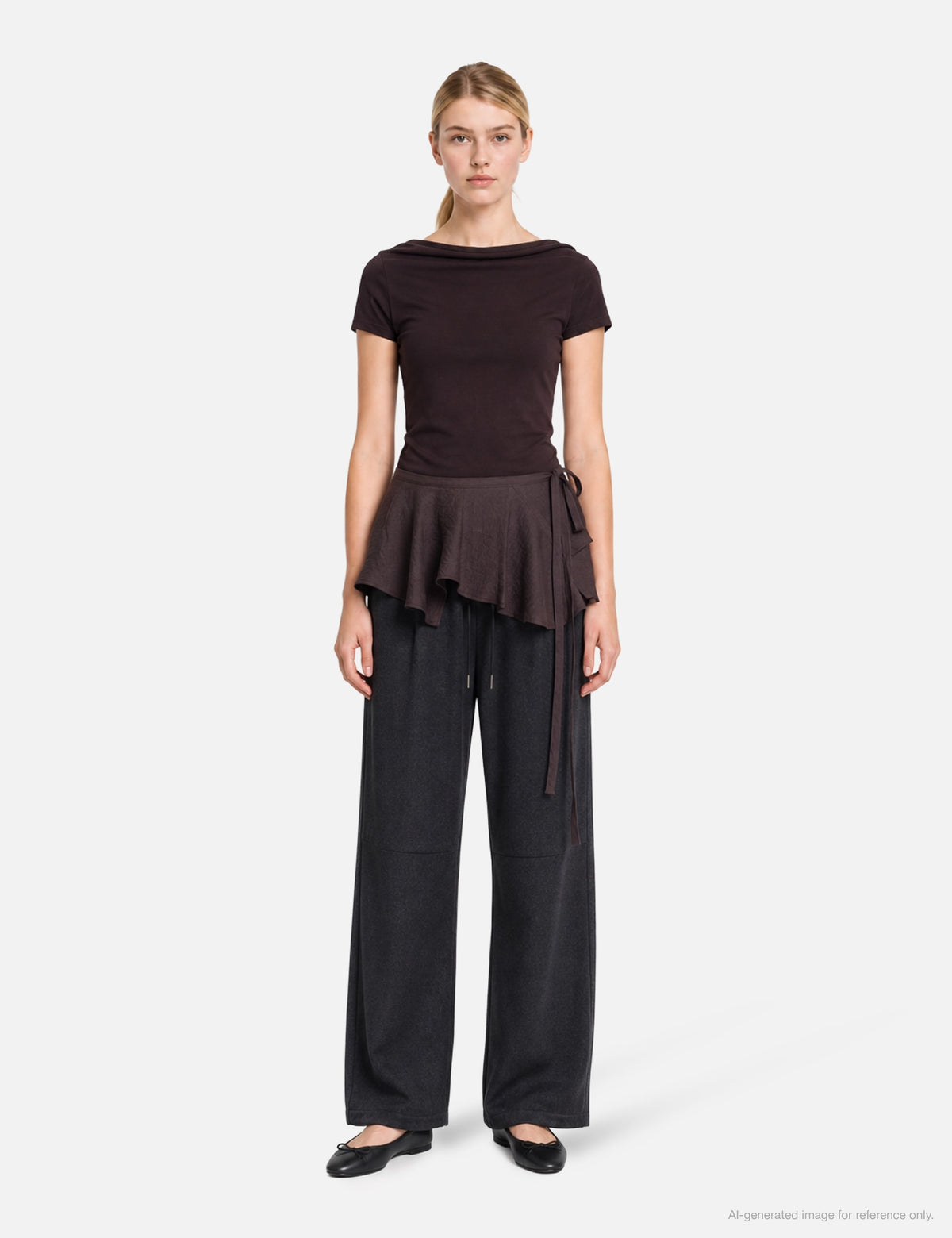 Anggae  【本物保証】 Tシャツ ストリート系 レディース Draped Neck T-Shirt