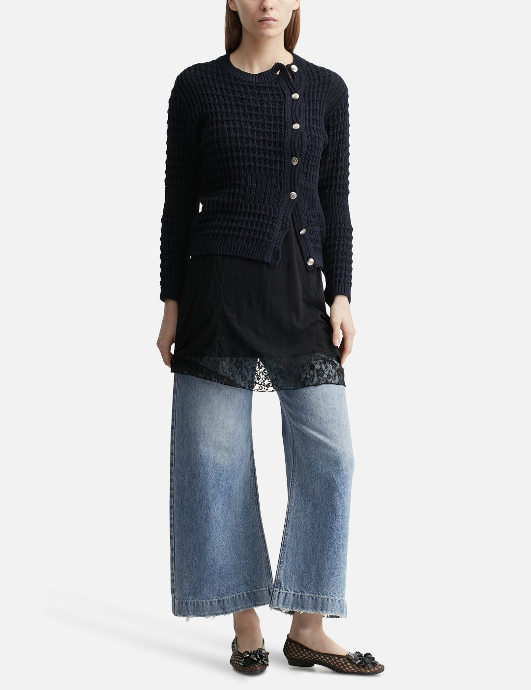 Anggae anggae 【本物保証】 カーディガン ストリート系 レディース Waffle Cardigan