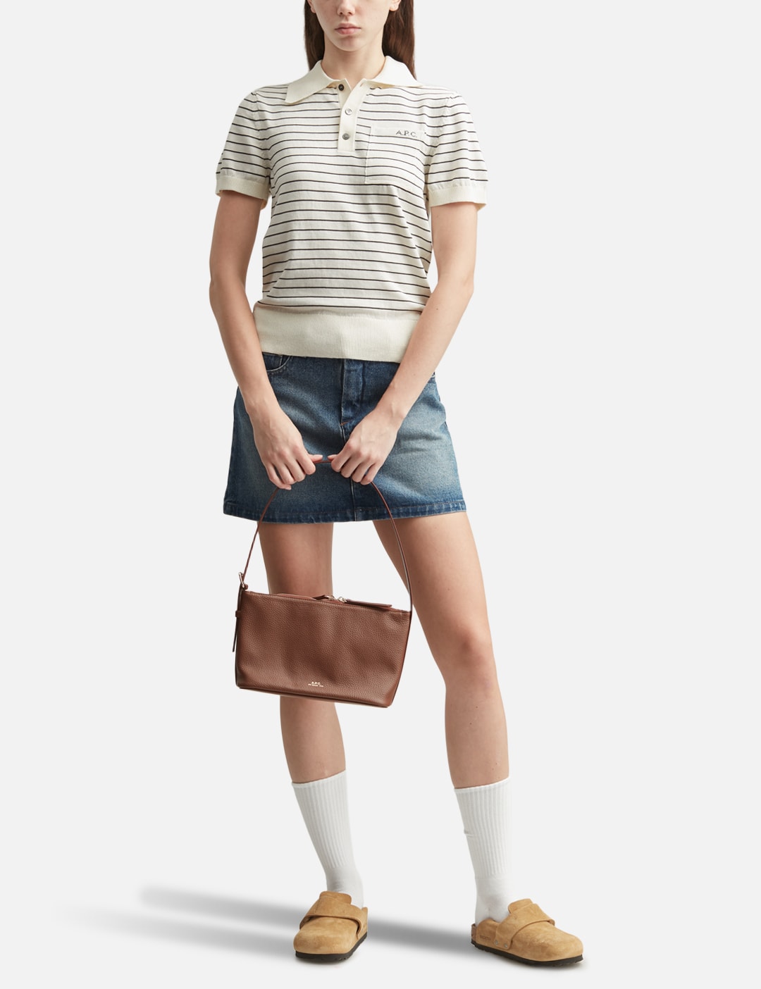 Apc アーペーセー 【本物保証】 シャツ ストリート系 レディース Fitted Striped Polo