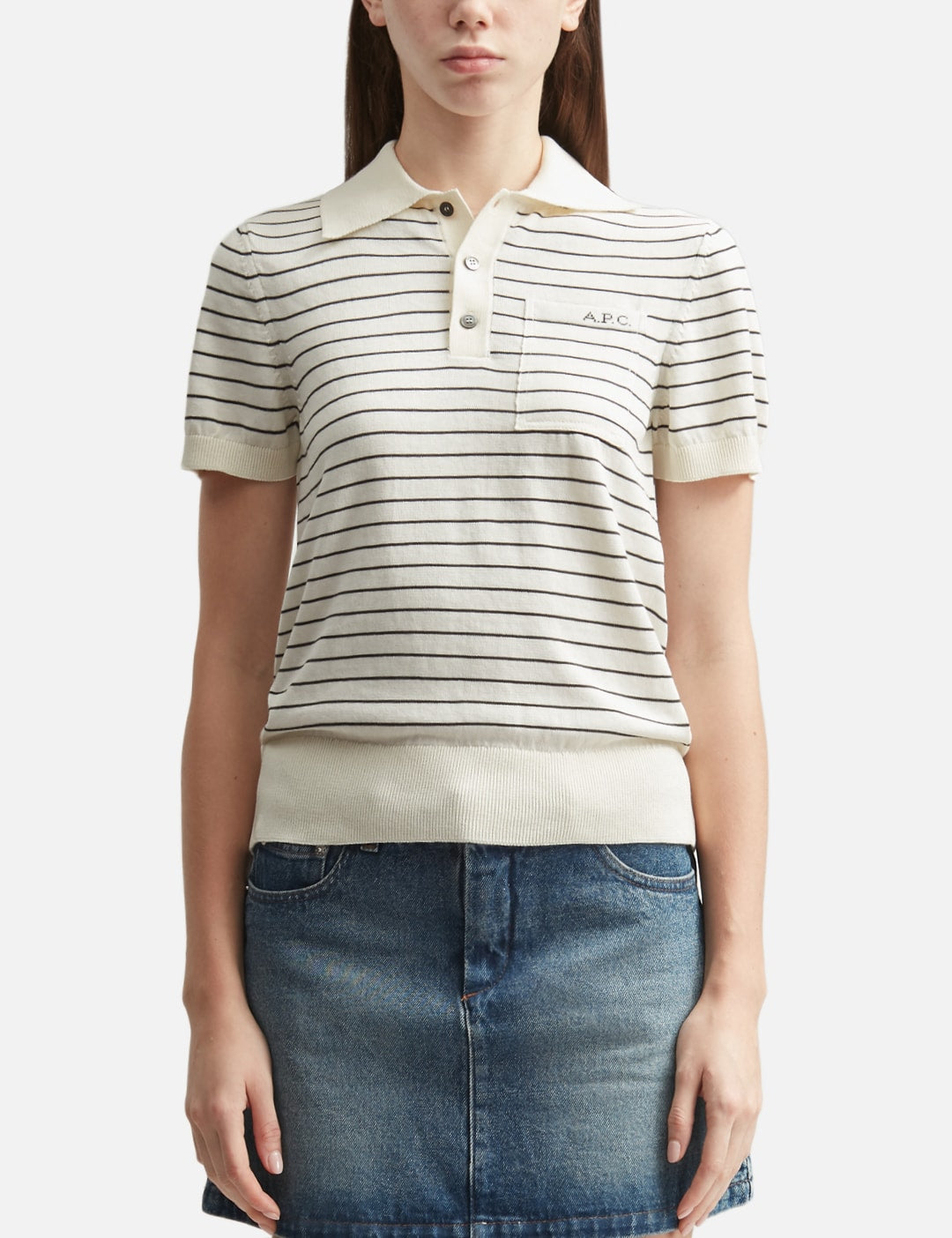 Apc アーペーセー 【本物保証】 シャツ ストリート系 レディース Fitted Striped Polo