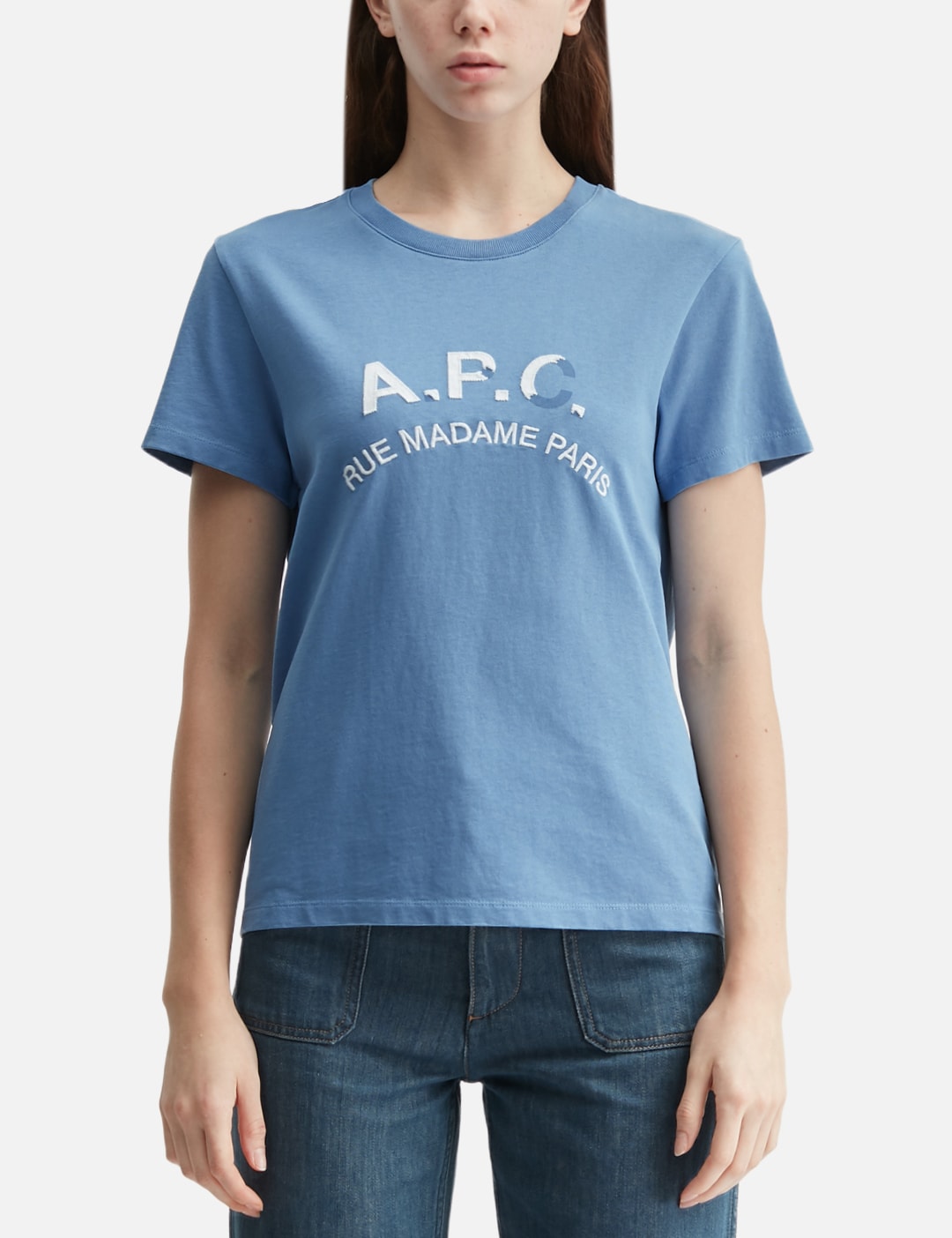 Apc アーペーセー 【本物保証】 Tシャツ ストリート系 レディース T-Shirt With Vintage-Effect A.P.C. Logo