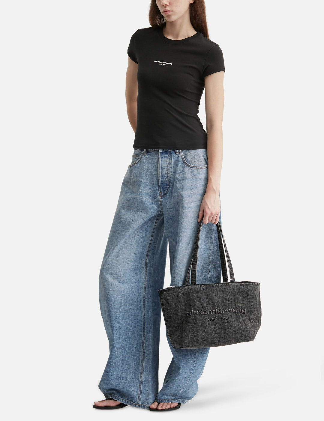 Alexander Wang アレキサンダーワン 【本物保証】 Tシャツ ストリート系 レディース Logo Print Fitted Tee