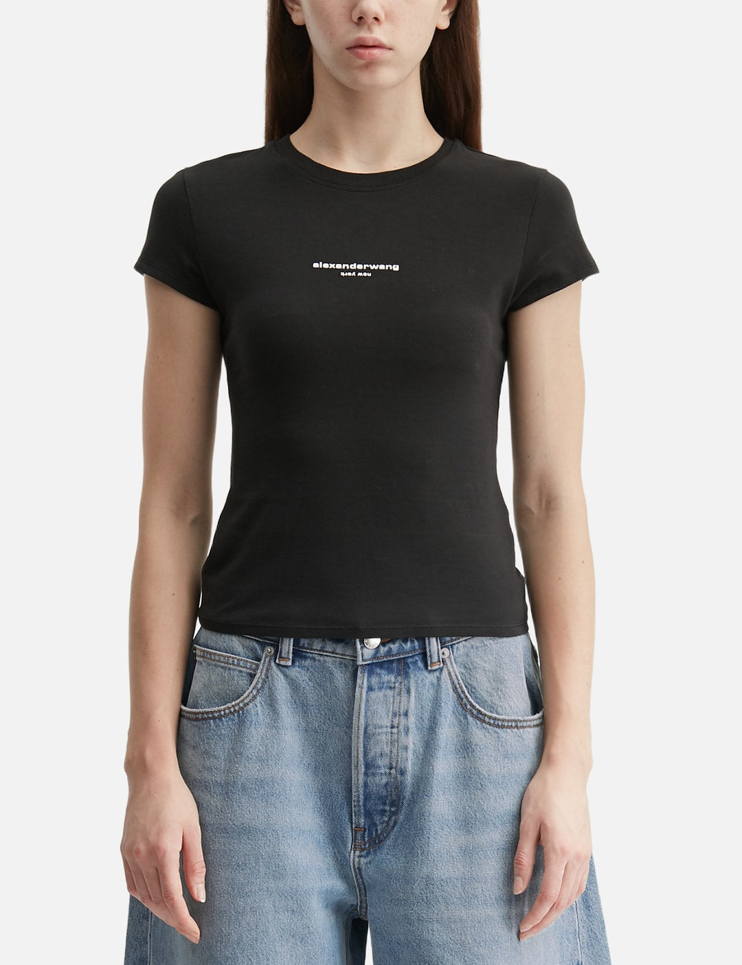 Alexander Wang アレキサンダーワン 【本物保証】 Tシャツ ストリート系 レディース Logo Print Fitted Tee