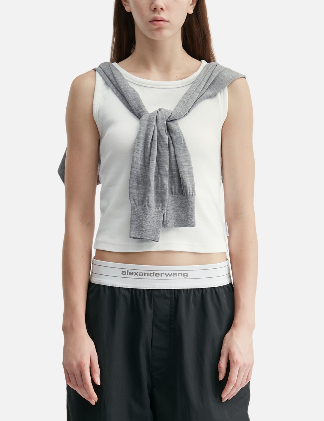 Alexander Wang アレキサンダーワン 【本物保証】 ニット ストリート系 レディース Layered Tank With Tie-Front Sweater Detail