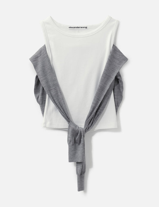 Alexander Wang アレキサンダーワン 【本物保証】 ニット ストリート系 レディース Layered Tank With Tie-Front Sweater Detail