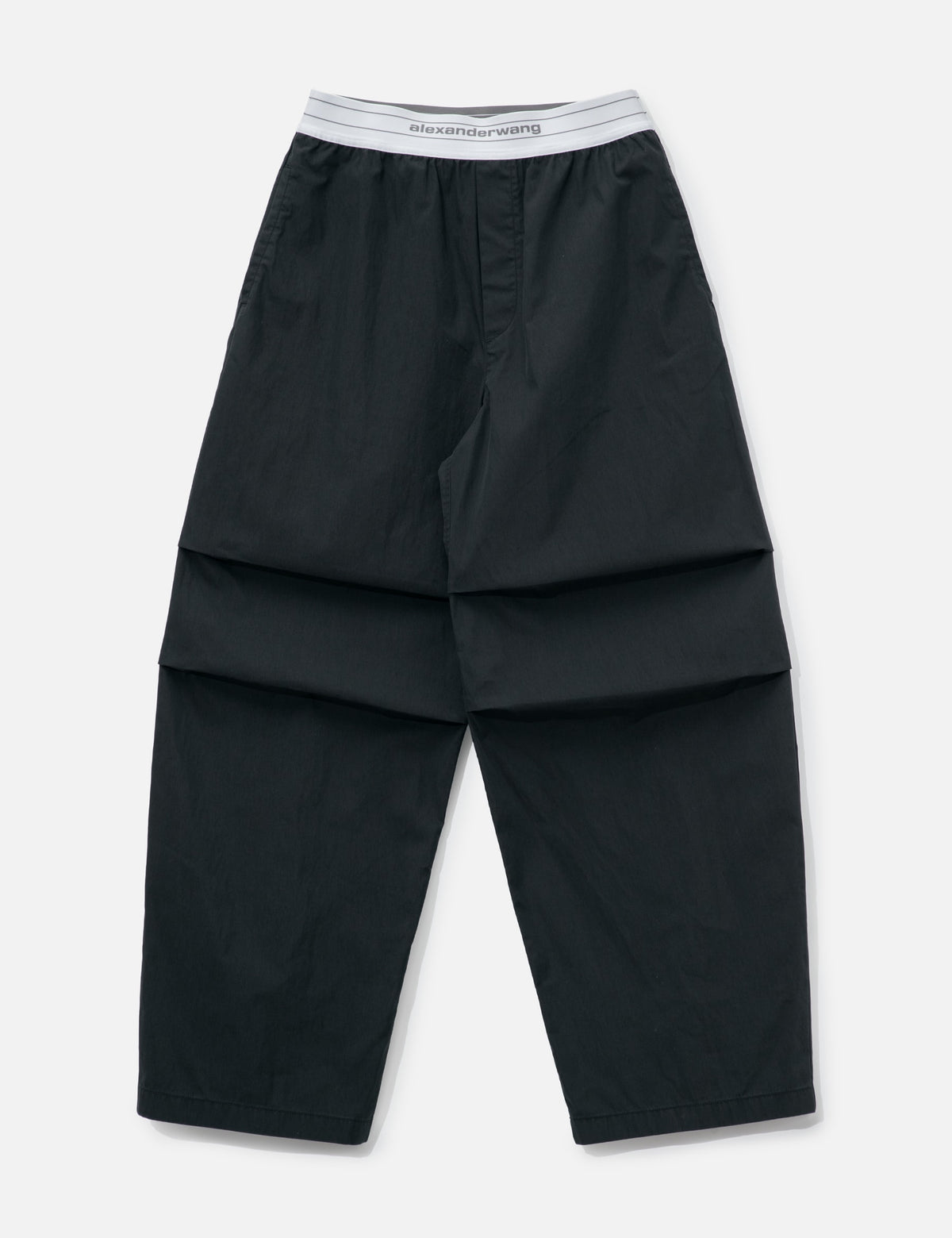 Alexander Wang アレキサンダーワン 【本物保証】 パンツ ストリート系 レディース Mid-Rise Pleated Wide-Leg Pant With Logo Elastic Waist
