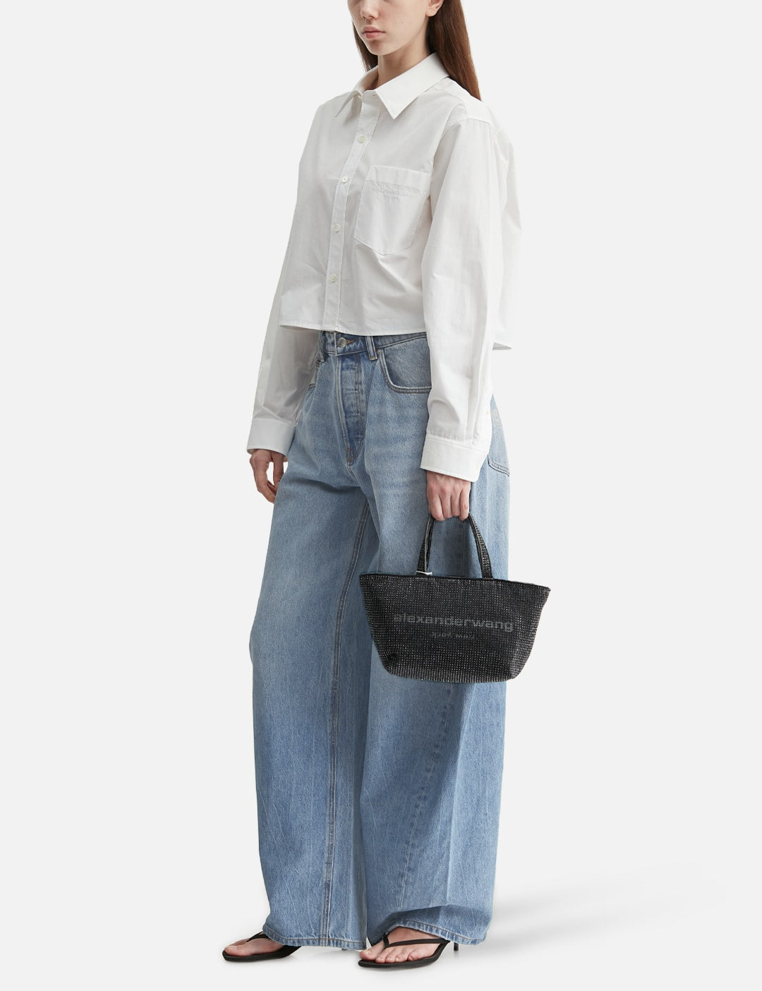 Alexander Wang アレキサンダーワン 【本物保証】 シャツ ストリート系 レディース Embroidered Logo Cropped Shirt