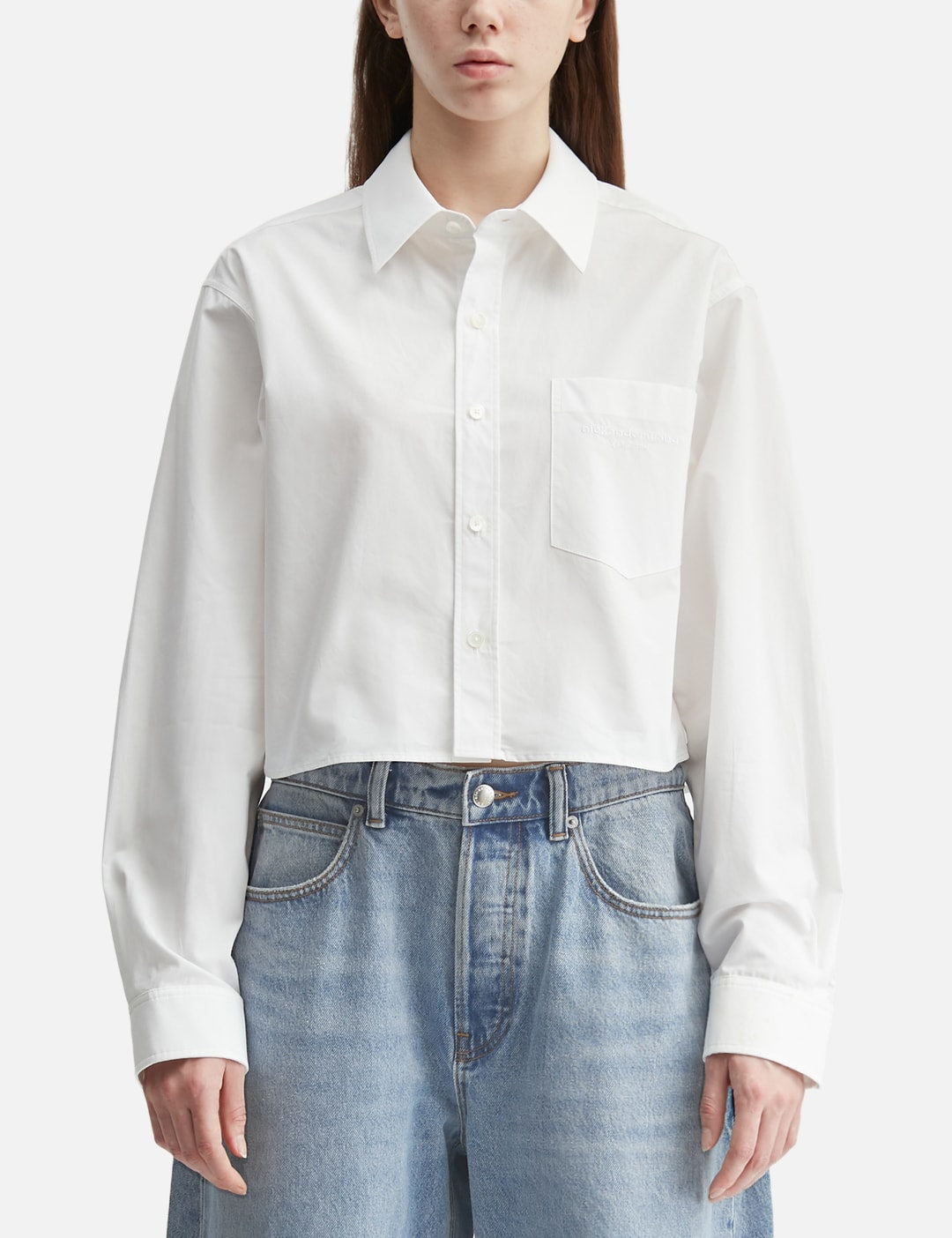 Alexander Wang アレキサンダーワン 【本物保証】 シャツ ストリート系 レディース Embroidered Logo Cropped Shirt