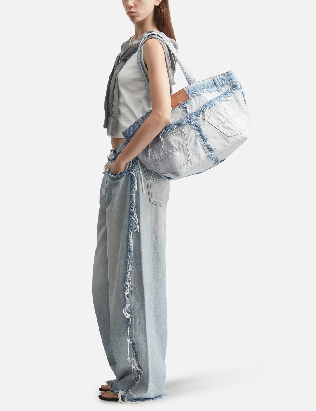 Alexander Wang アレキサンダーワン 【本物保証】 バッグ ストリート系 レディース Punch Denim Fray Tote
