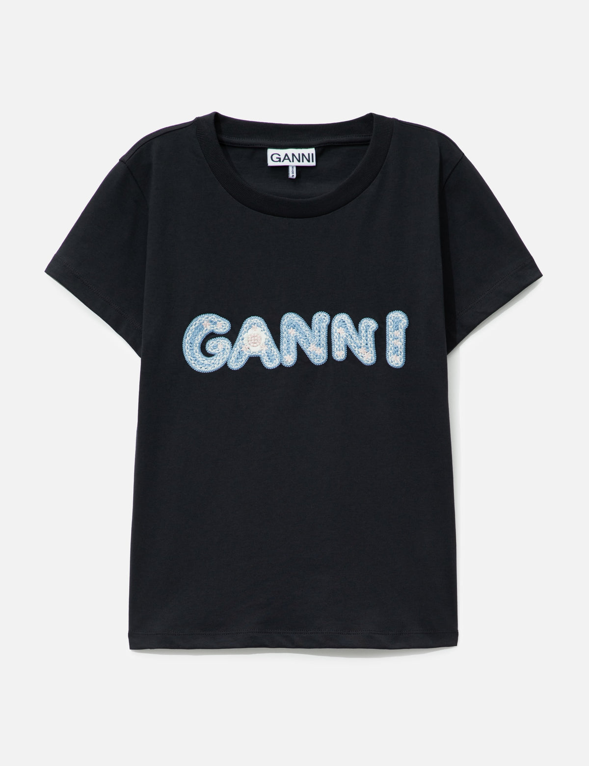 Ganni ガニー 【本物保証】 Tシャツ ストリート系 レディース Ganni Logo Embroidery Baby Fit T-Shirt