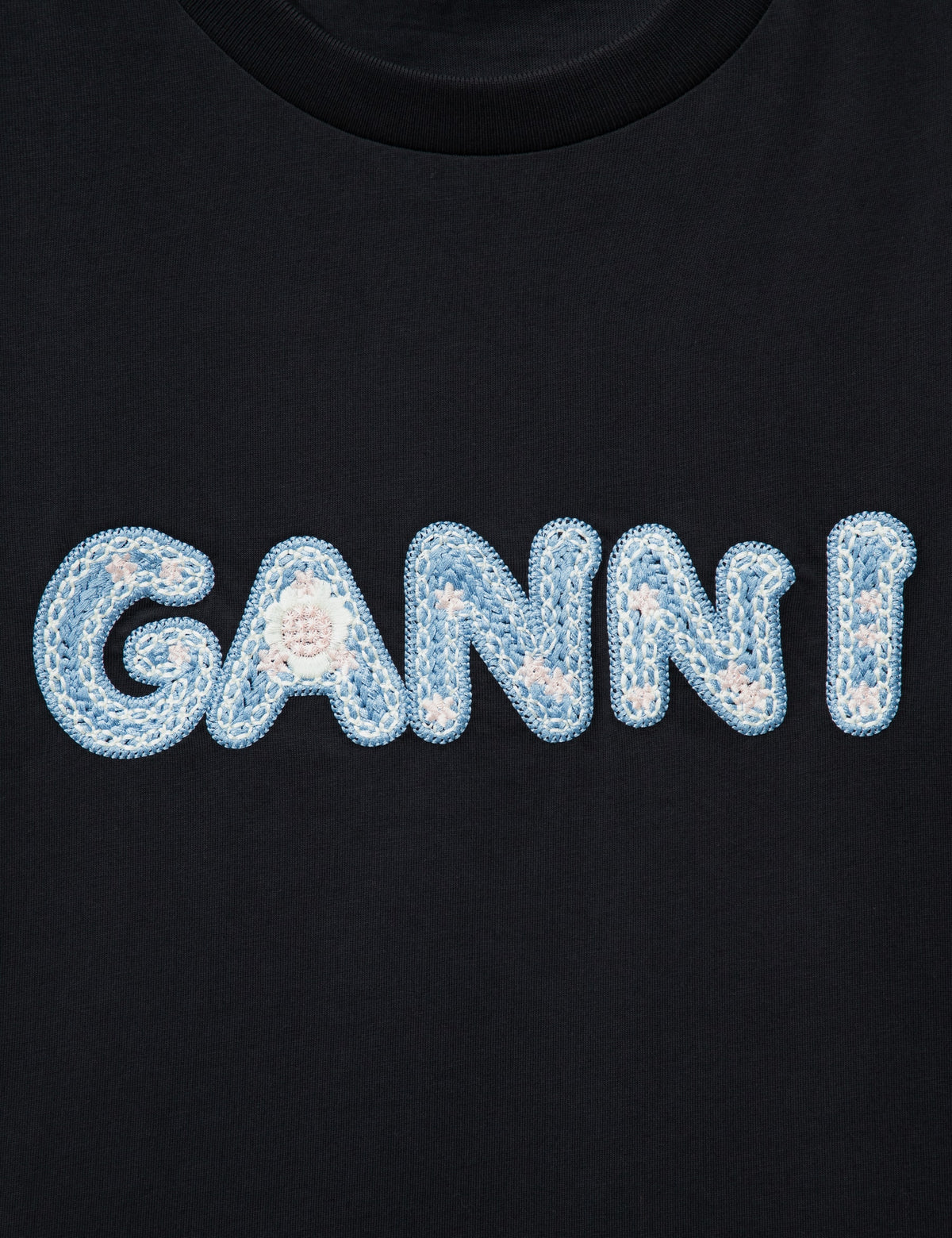 Ganni ガニー 【本物保証】 Tシャツ ストリート系 レディース Ganni Logo Embroidery Baby Fit T-Shirt