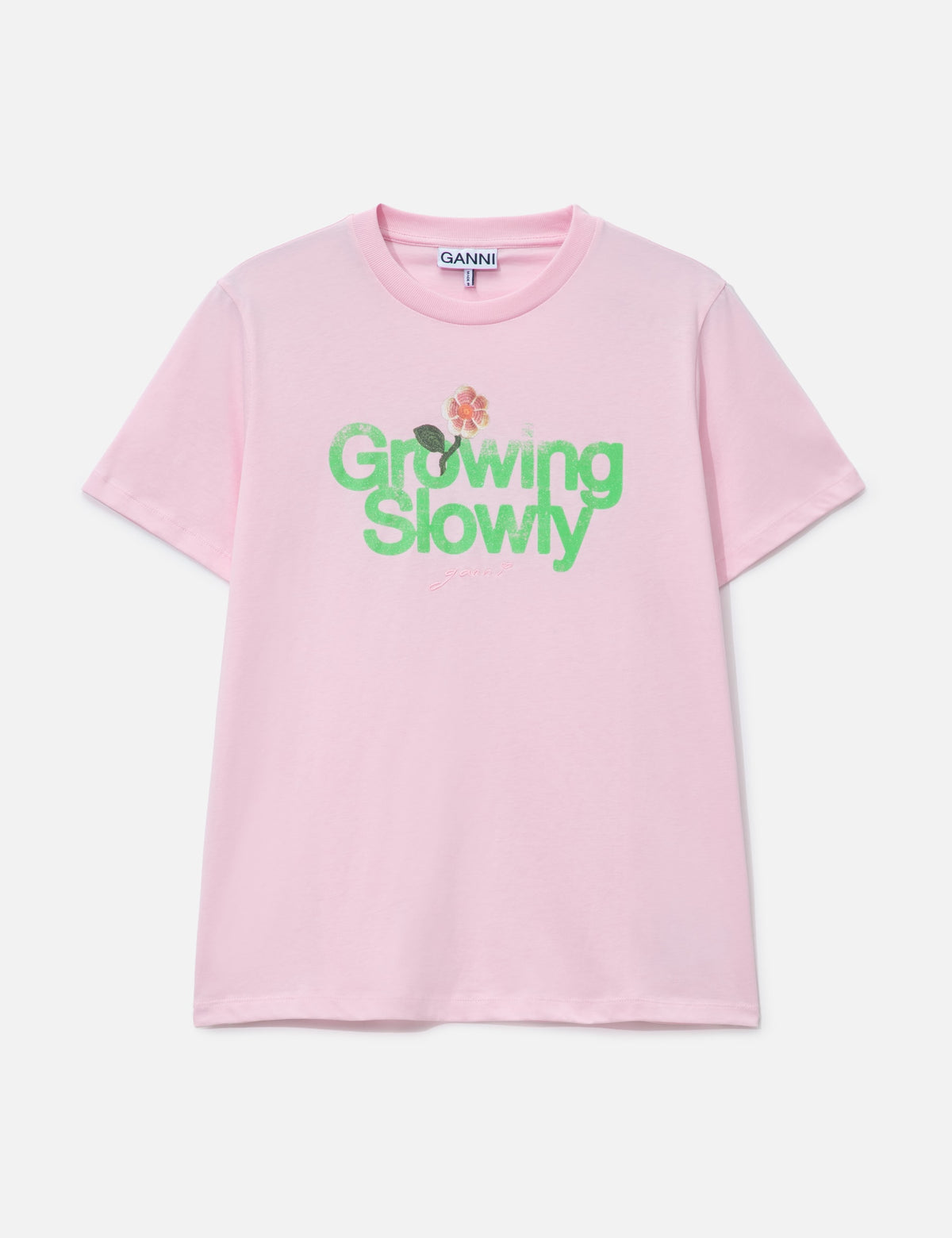 Ganni ガニー 【本物保証】 Tシャツ ストリート系 レディース Basic Cotton Jersey Growing Slowly