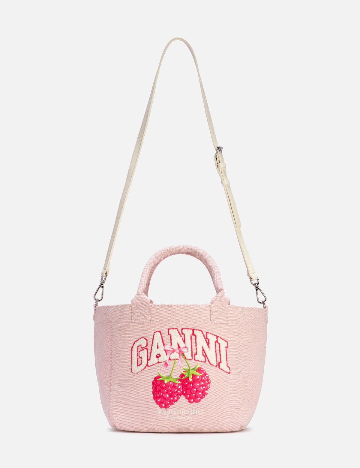 Ganni ガニー 【本物保証】 バッグ ストリート系 レディース Small Easy Shopper Raspberry Print