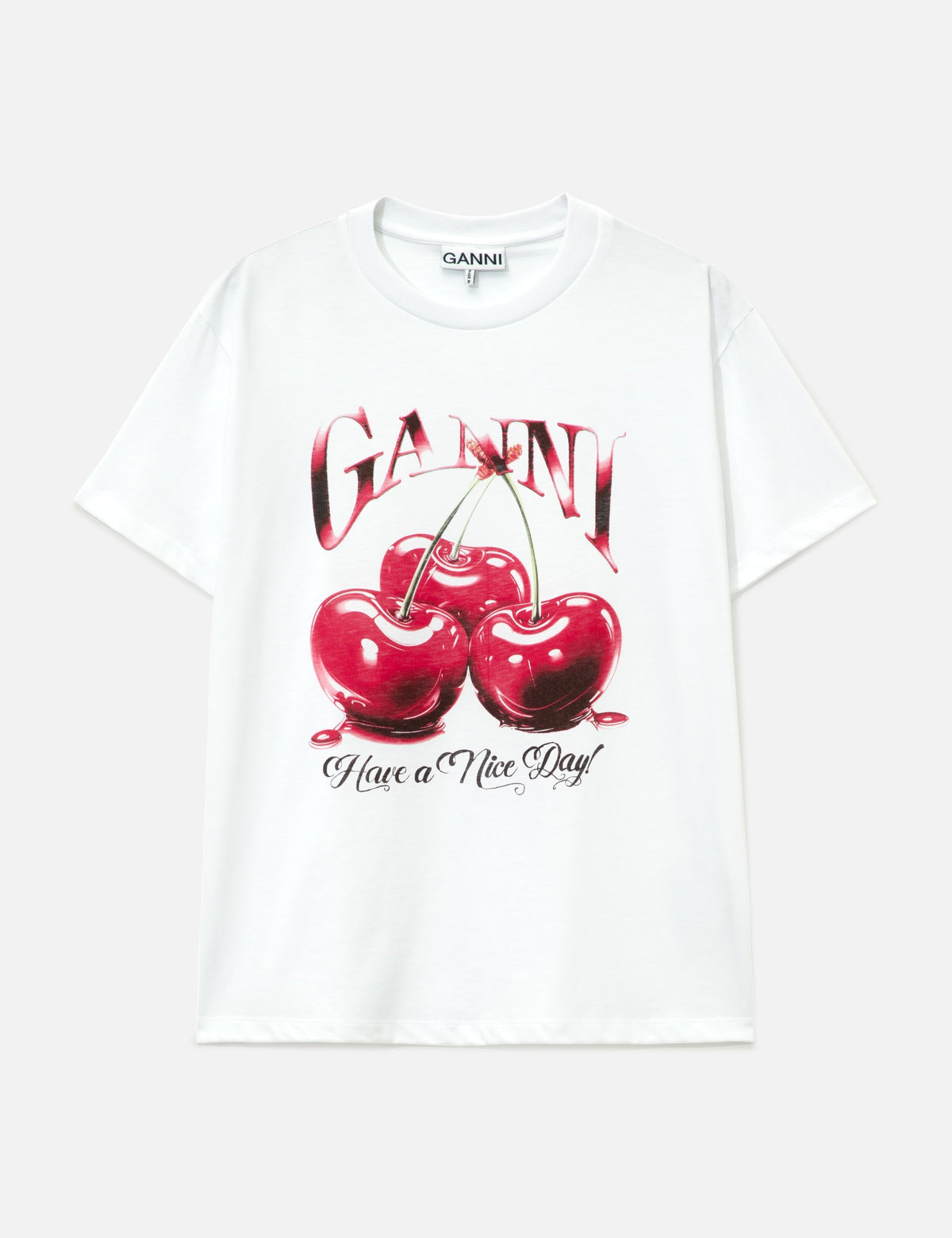 Ganni ガニー 【本物保証】 Tシャツ ストリート系 レディース Basic Jersey Cherry Relaxed T-Shirt