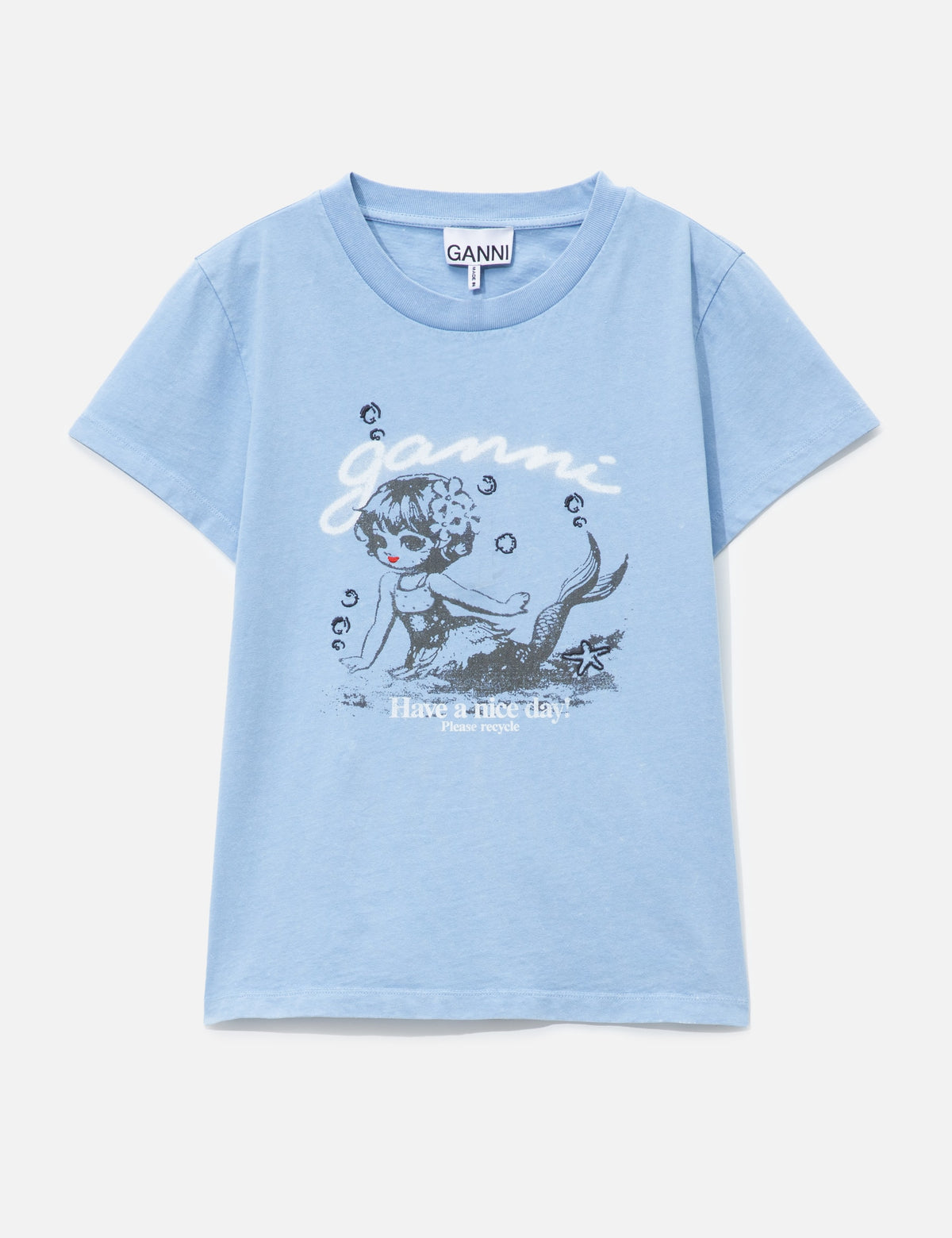 Ganni ガニー 【本物保証】 Tシャツ ストリート系 レディース Future Jersey Baby Fit Mermaid