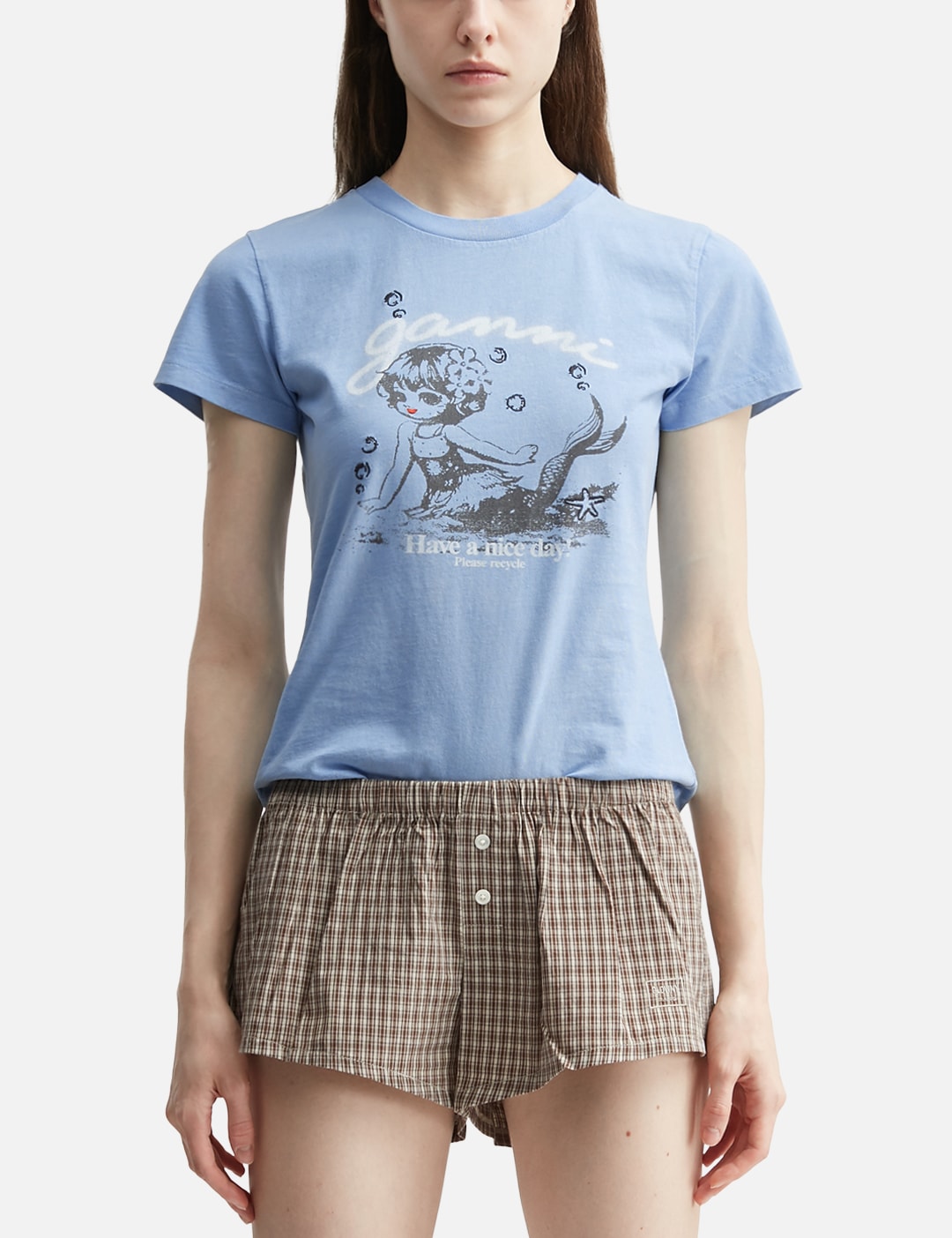 Ganni ガニー 【本物保証】 Tシャツ ストリート系 レディース Future Jersey Baby Fit Mermaid