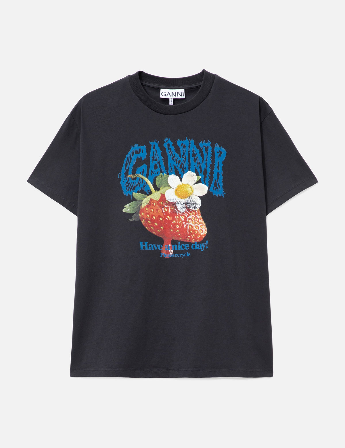Ganni ガニー 【本物保証】 Tシャツ ストリート系 レディース Cotton T-Shirt With Strawberry