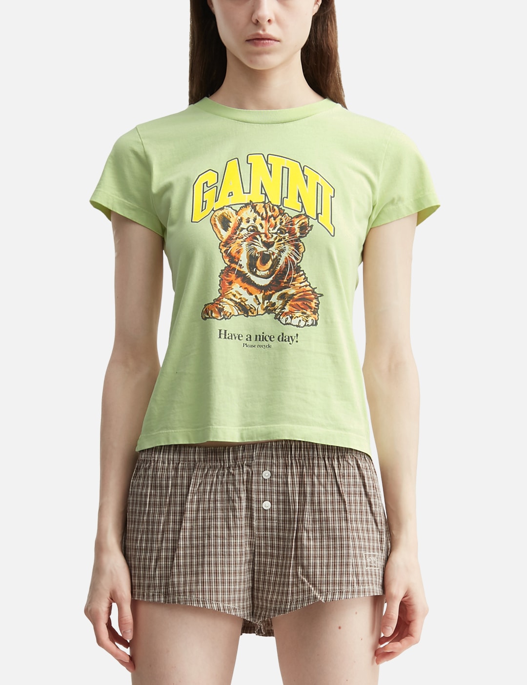 Ganni ガニー 【本物保証】 Tシャツ ストリート系 レディース Baby Fit T-Shirt With Tiger