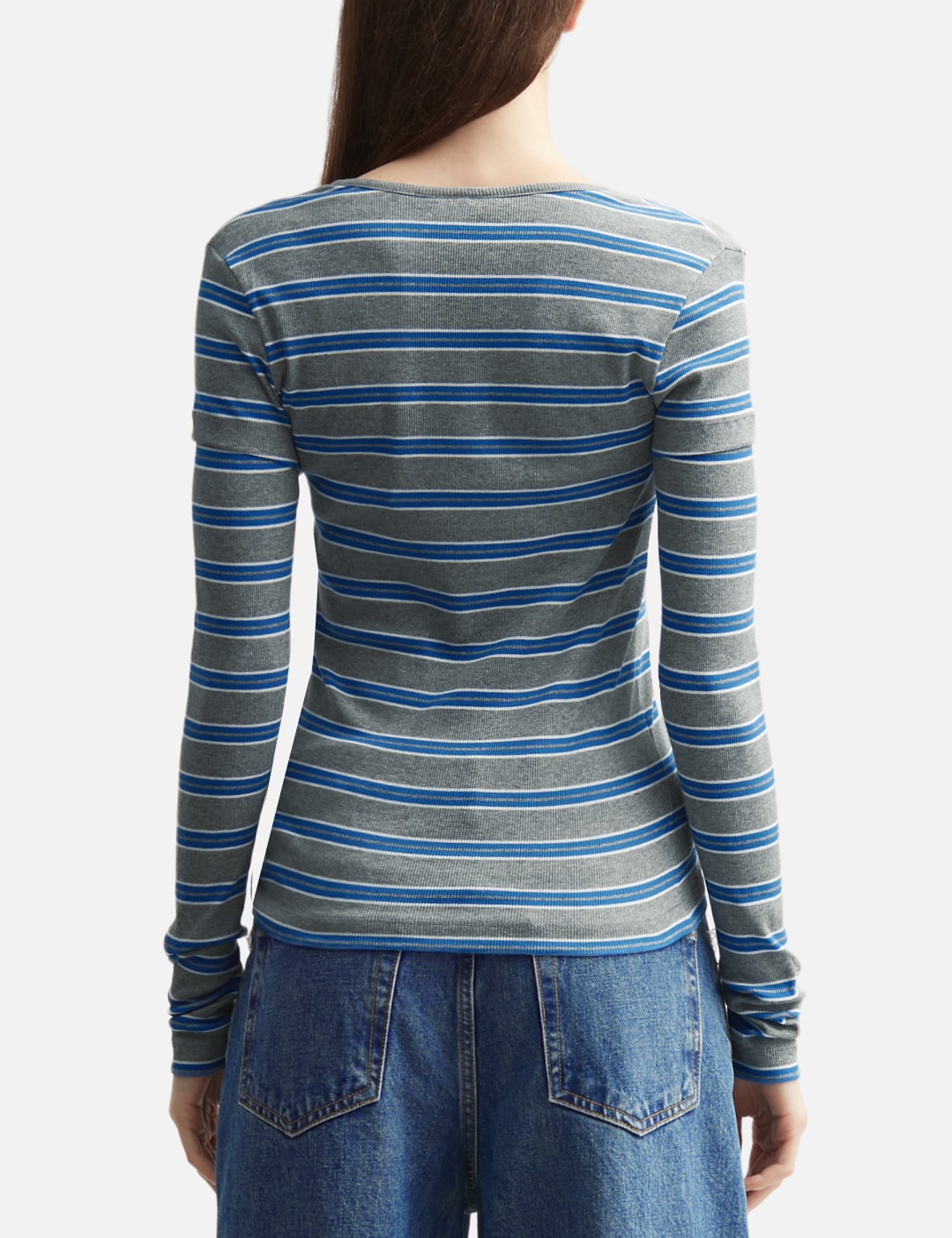 Ganni ガニー 【本物保証】 Tシャツ ストリート系 レディース Long-Sleeve Top In Stripe