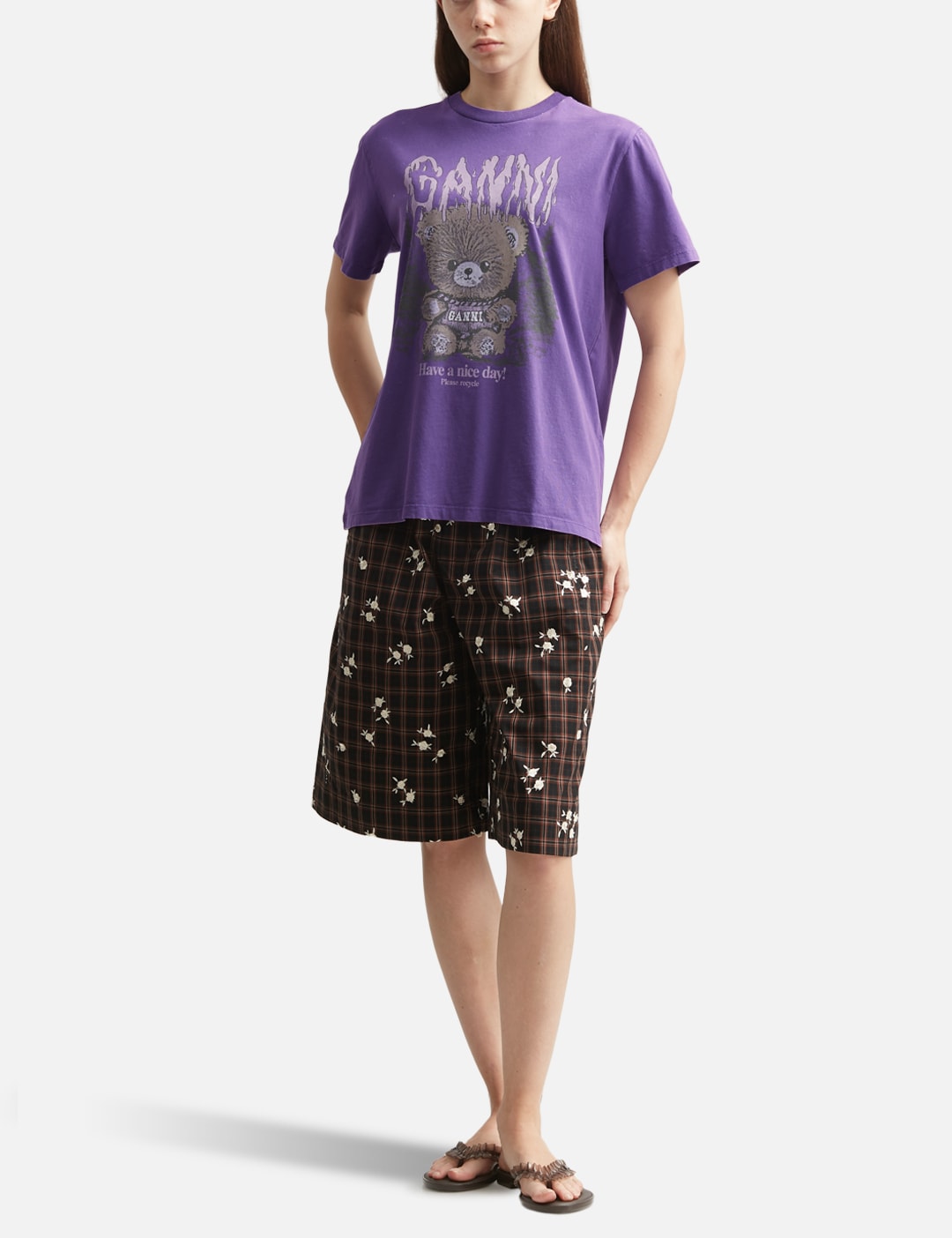 Ganni ガニー 【本物保証】 Tシャツ ストリート系 レディース T-Shirt With Forest Teddy