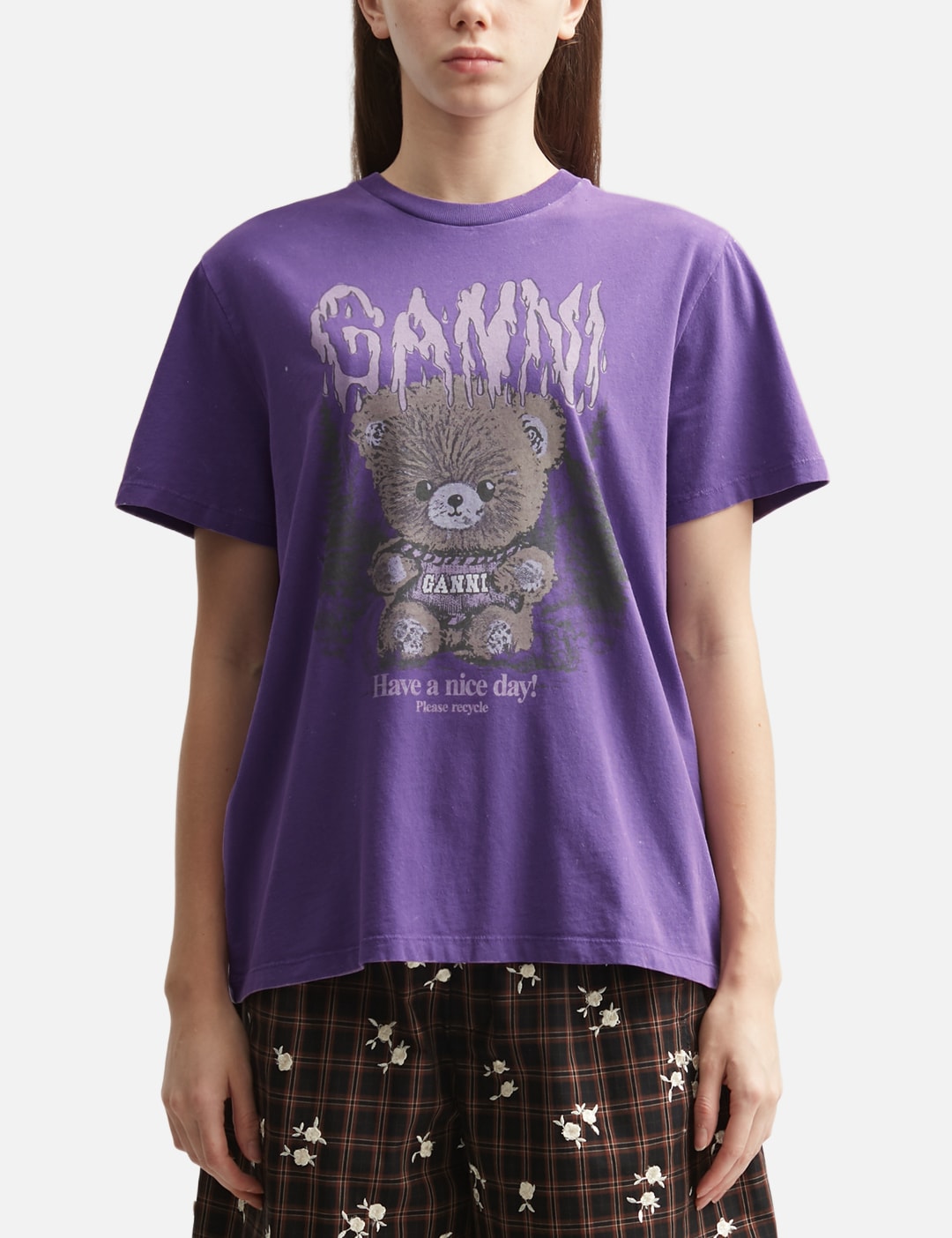 Ganni ガニー 【本物保証】 Tシャツ ストリート系 レディース T-Shirt With Forest Teddy
