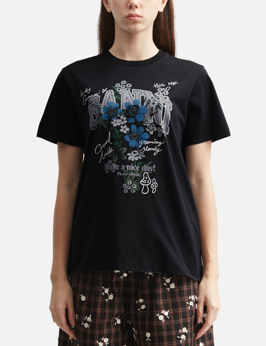 Ganni ガニー 【本物保証】 Tシャツ ストリート系 レディース T-Shirt With Flowers