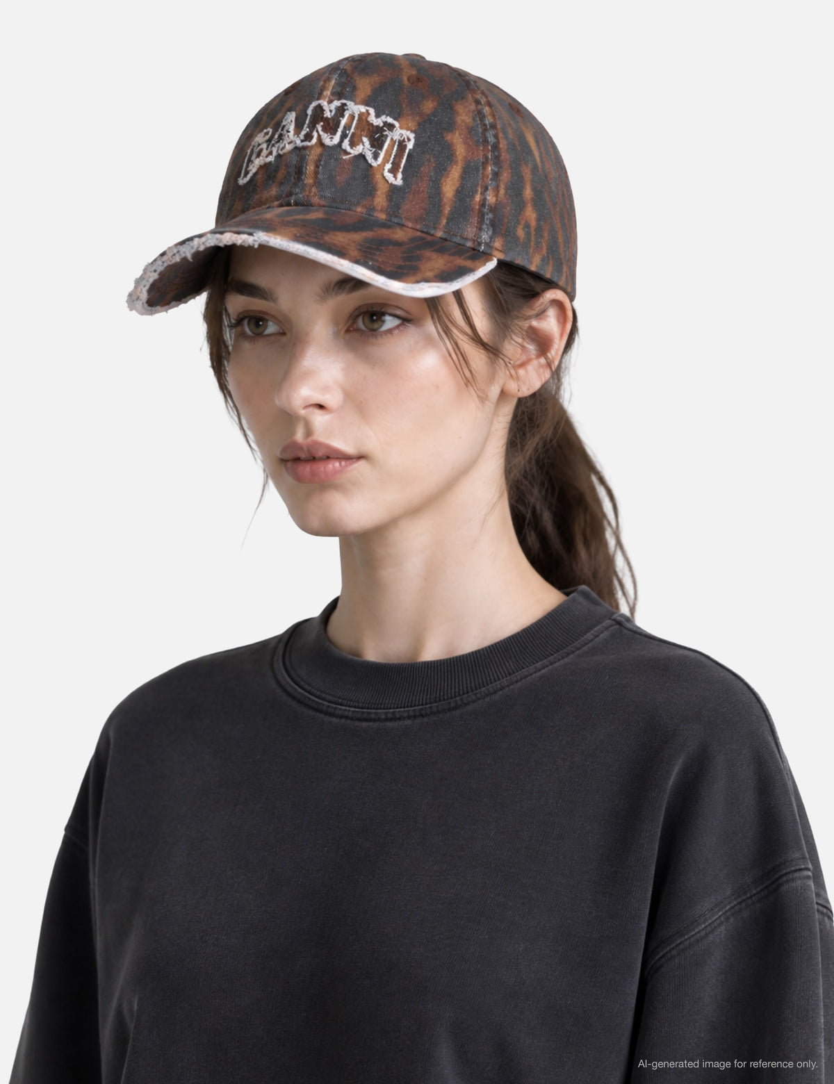Ganni ガニー 【本物保証】 キャップ ストリート系 レディース Cap In Ocelot Leopard