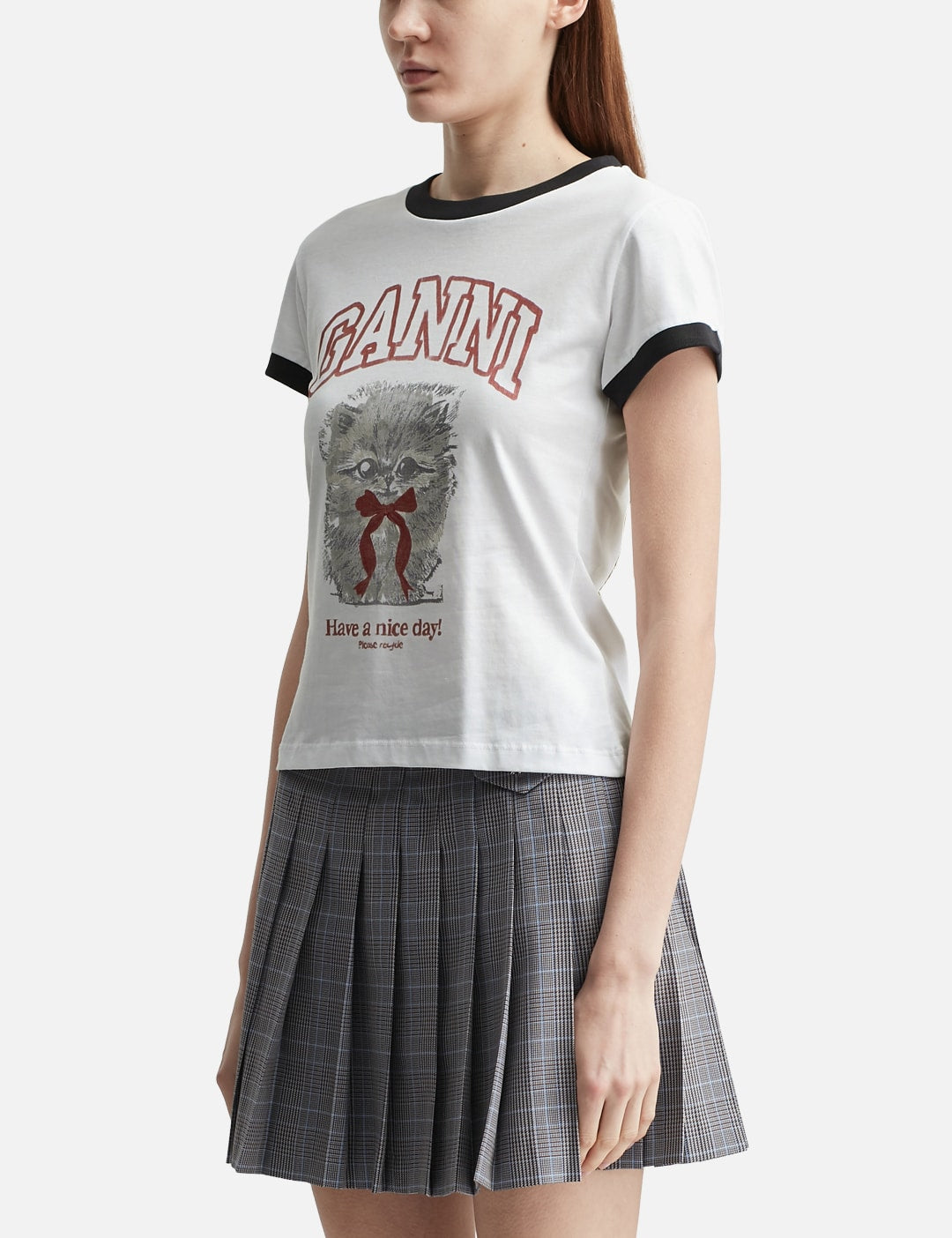 Ganni ガニー 【本物保証】 Tシャツ ストリート系 レディース Cropped Kitty T-Shirt