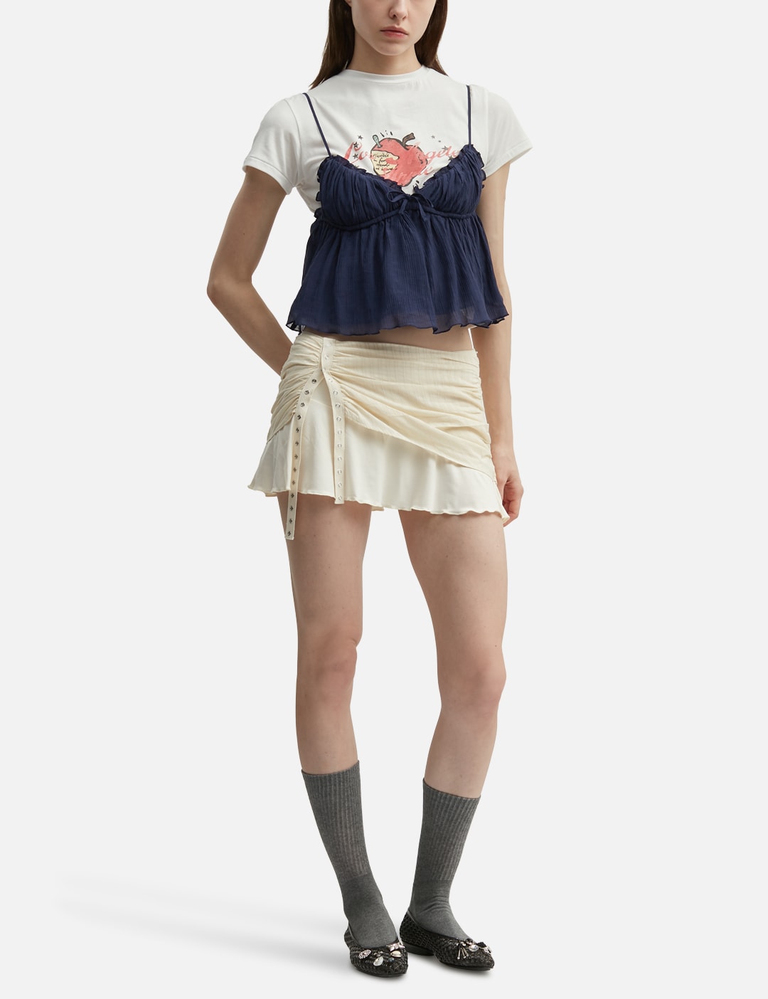 Glowny グロウニー 【本物保証】 Tシャツ ストリート系 レディース Shirred Crinkle Bustier