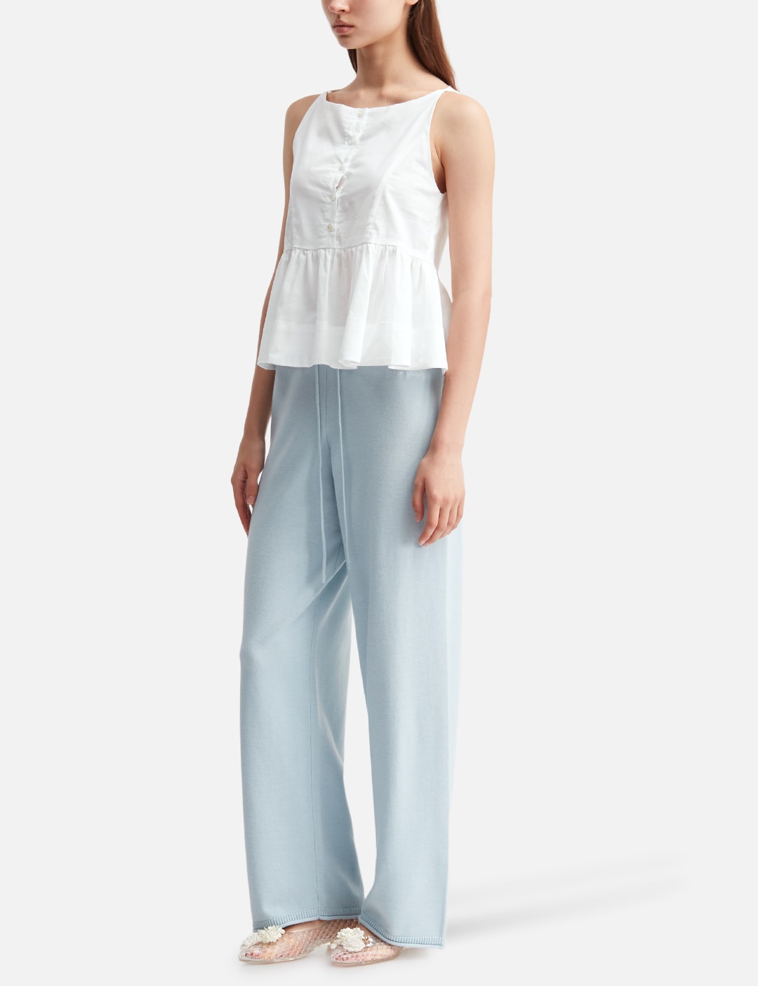 Glowny グロウニー 【本物保証】 シャツ ストリート系 レディース G Ruffled Button Blouse