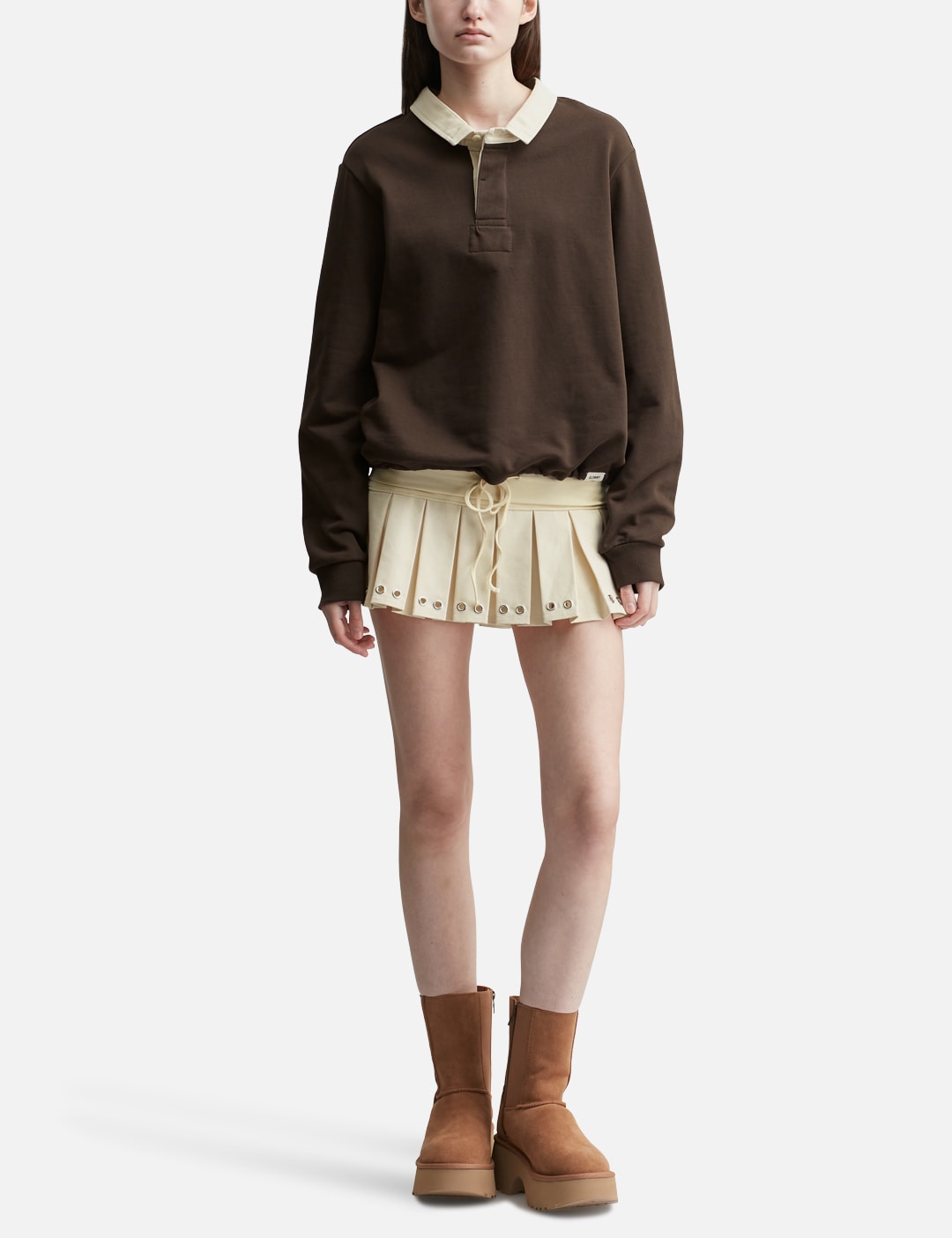 Glowny グロウニー 【本物保証】 シャツ ストリート系 レディース G Contrast Polo Long Sleeve