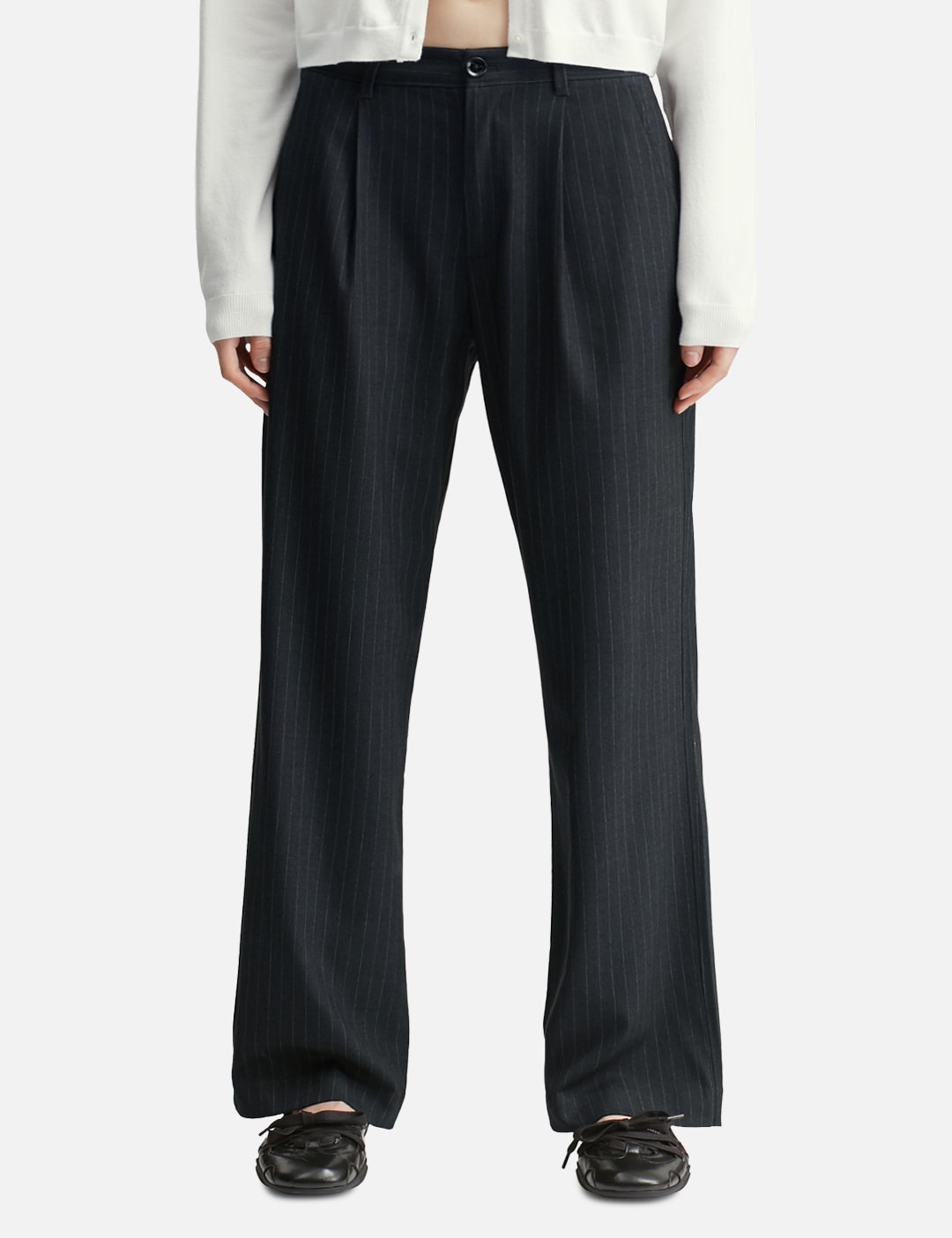 Glowny グロウニー 【本物保証】 パンツ ストリート系 レディース G Gentle Wide Leg Pinstripe Pants