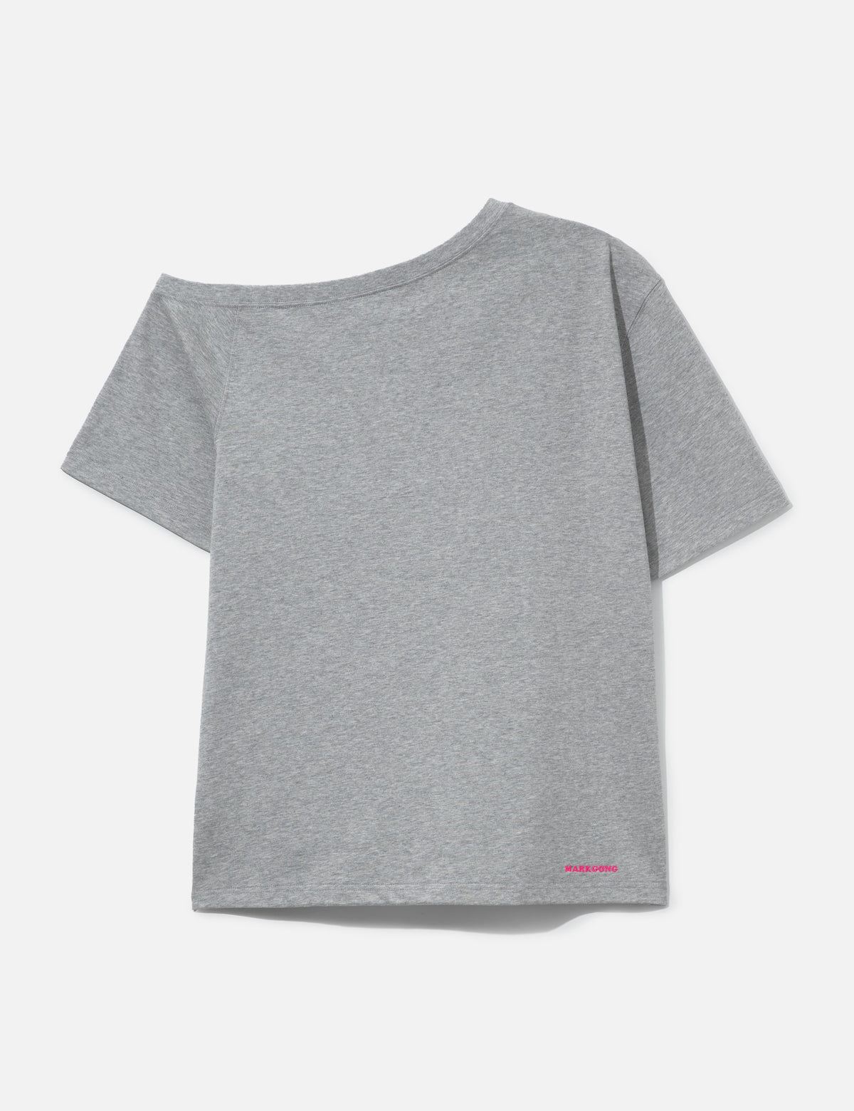 Markgong マークゴン 【本物保証】 Tシャツ ストリート系 レディース Gray Squirrel Printed One-Shoulder Short Sleeve T-Shirt