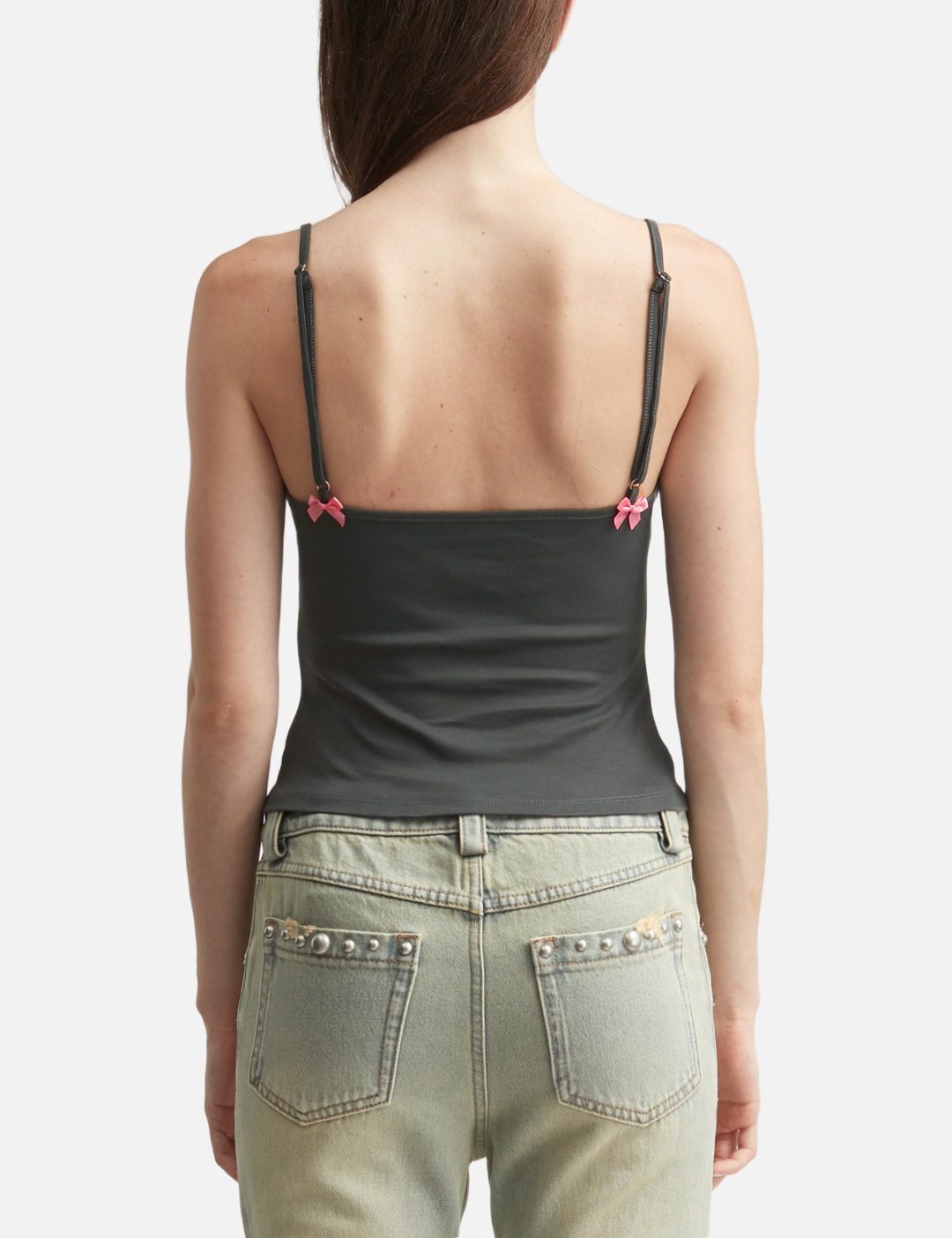 Markgong マークゴン 【本物保証】 タンクトップ ストリート系 レディース Dark Grey Print Strap Tank Top