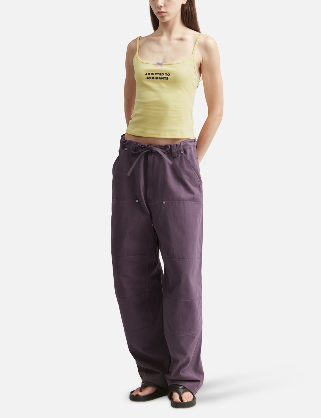 Markgong マークゴン 【本物保証】 タンクトップ ストリート系 レディース Yellow Print Strap Tank Top