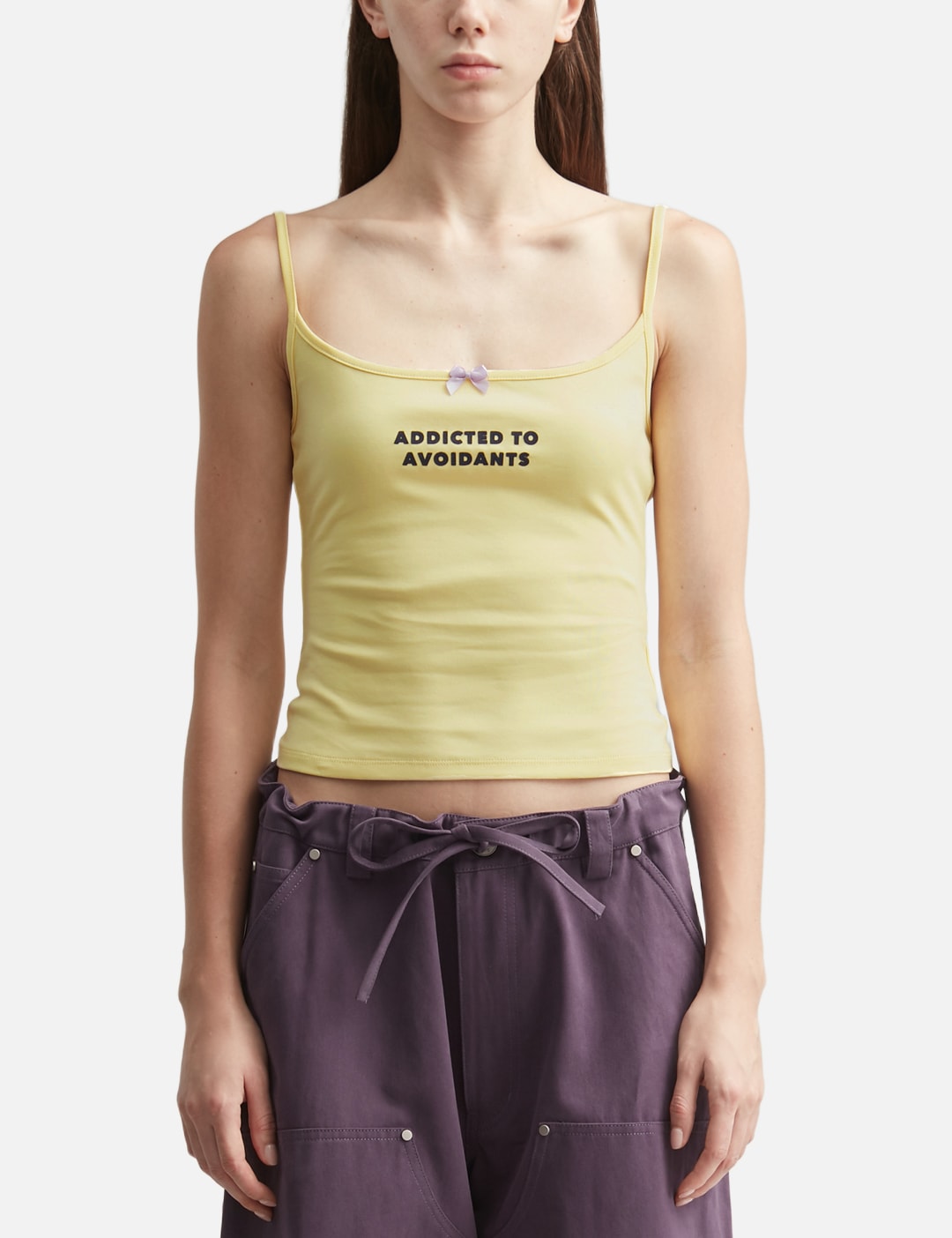 Markgong マークゴン 【本物保証】 タンクトップ ストリート系 レディース Yellow Print Strap Tank Top