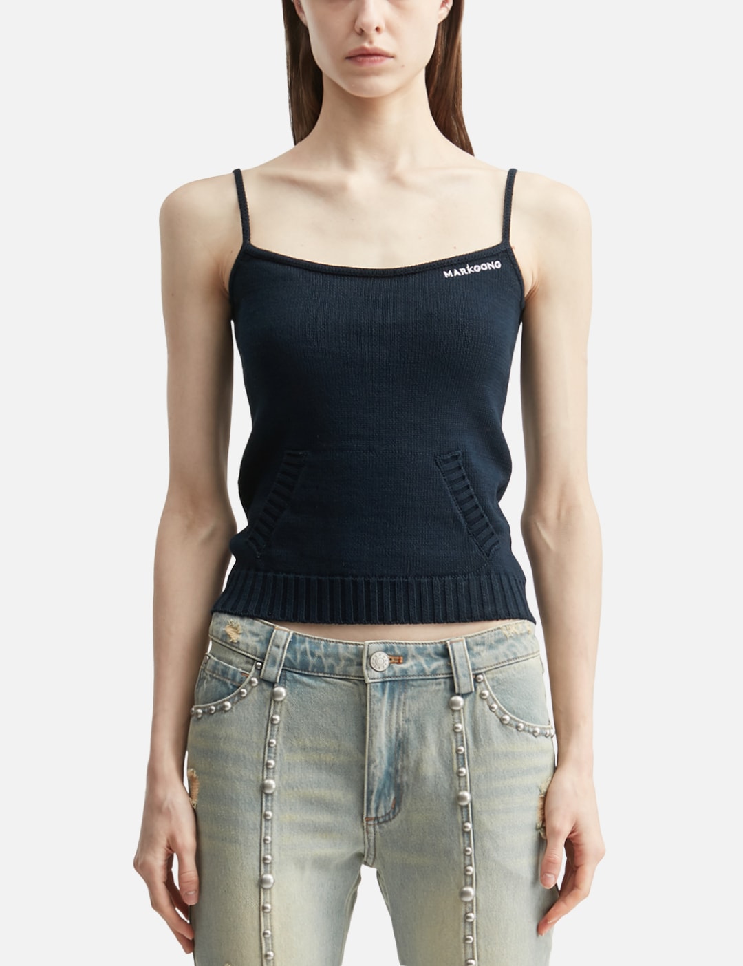 Markgong マークゴン 【本物保証】 ニット ストリート系 レディース Navy Blue Knit Cami Top