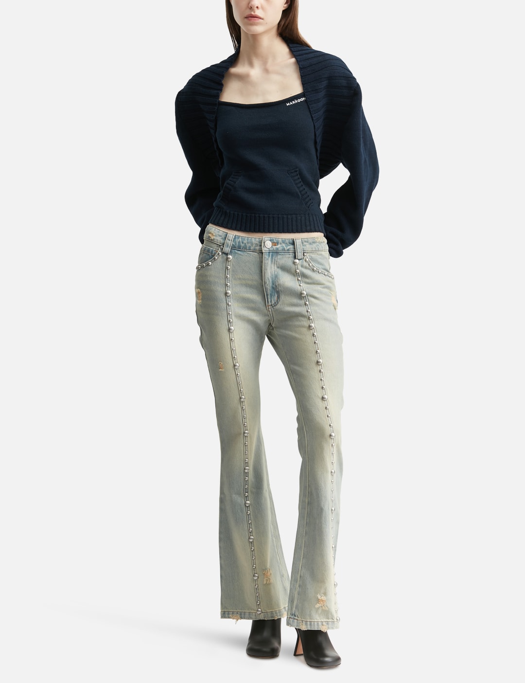Markgong マークゴン 【本物保証】 ニット ストリート系 レディース Navy Blue Knit Cami Top