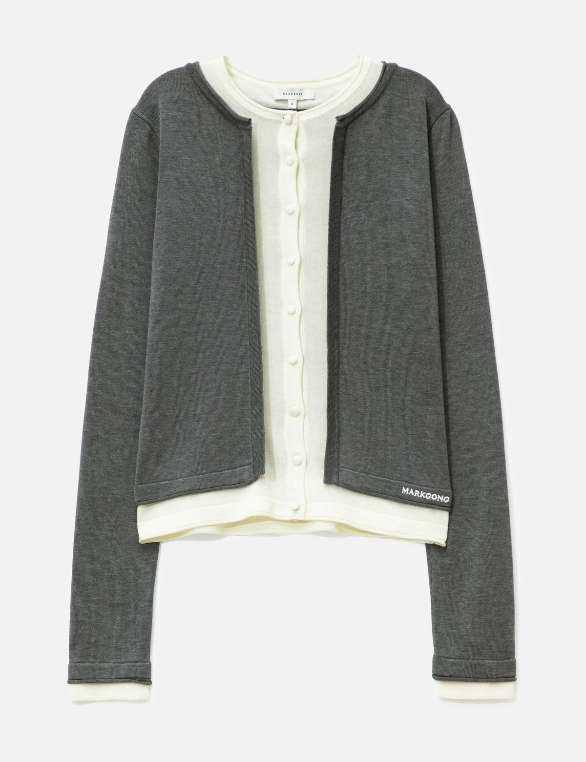 Markgong マークゴン 【本物保証】 ニット ストリート系 レディース Grey Sleeveless Knit Top With Multi-Layer Collar