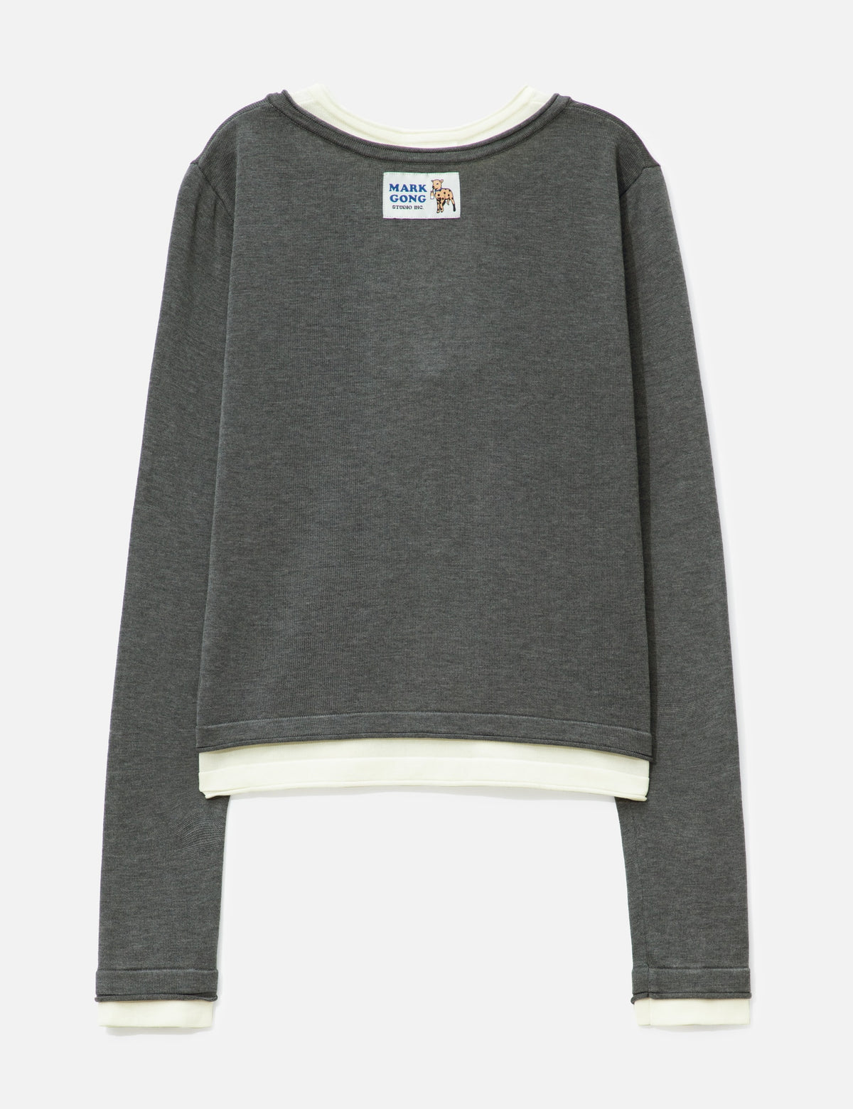Markgong マークゴン 【本物保証】 ニット ストリート系 レディース Grey Sleeveless Knit Top With Multi-Layer Collar