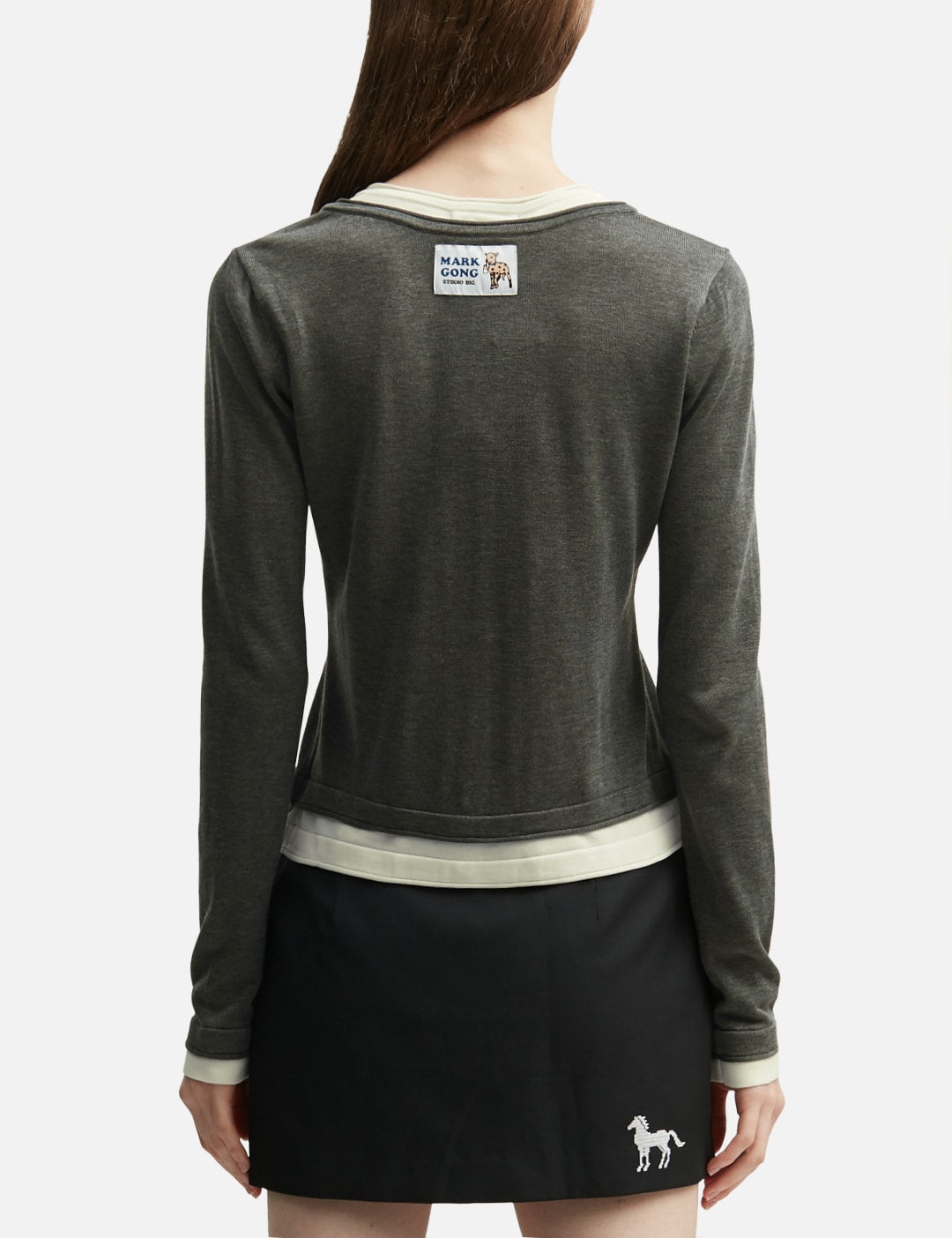 Markgong マークゴン 【本物保証】 ニット ストリート系 レディース Grey Sleeveless Knit Top With Multi-Layer Collar