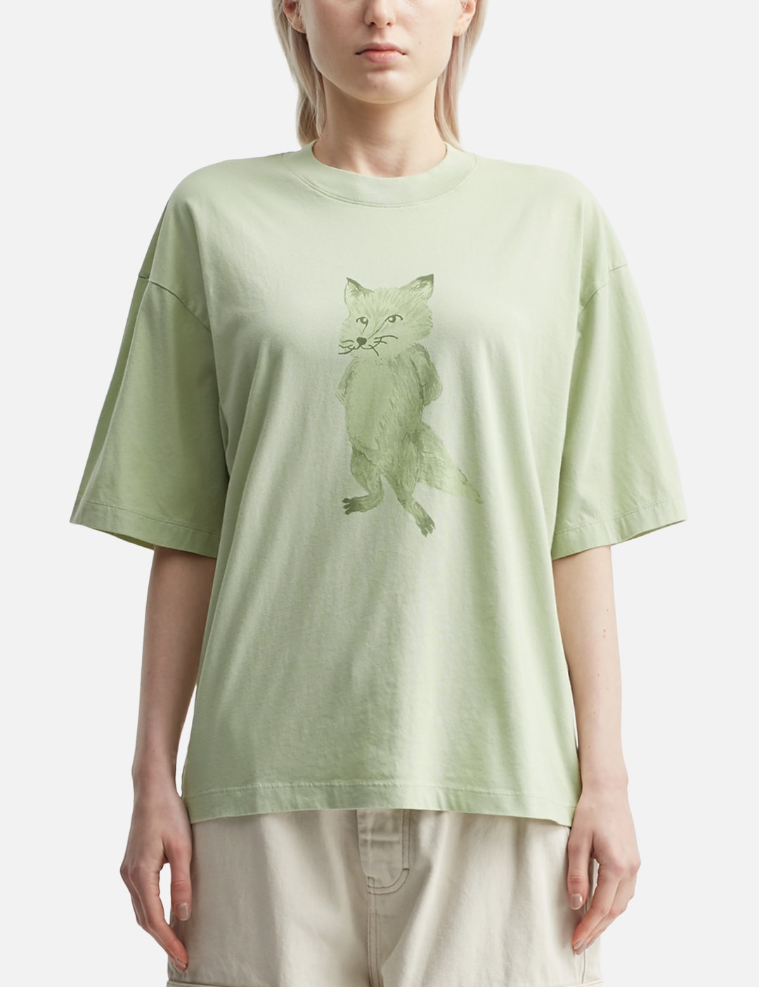Maison Kitsune メゾン・キツネ 【本物保証】 Tシャツ ストリート系 レディース Lady Fox Boxy T-Shirt