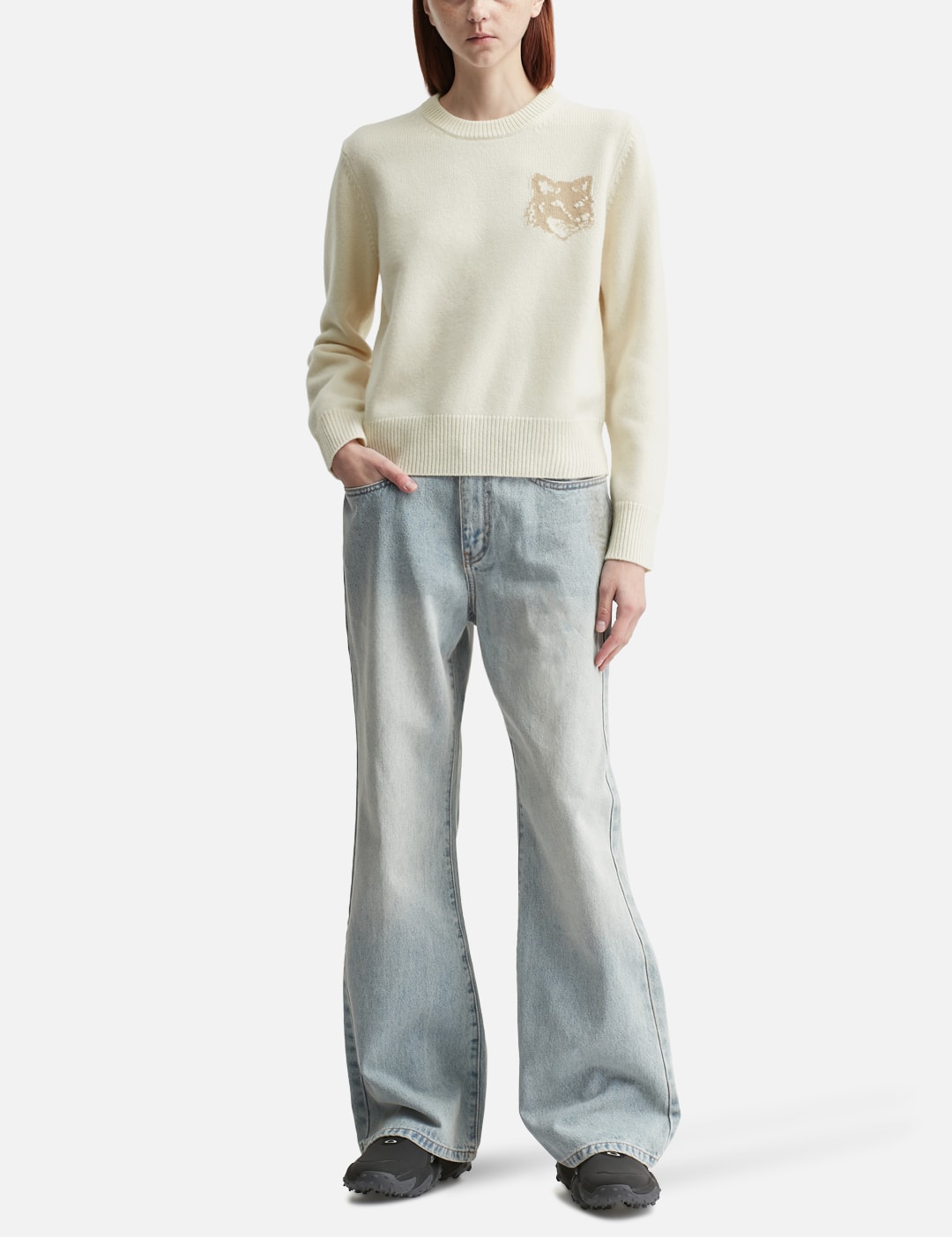 Maison Kitsune メゾン・キツネ 【本物保証】 ニット ストリート系 レディース Fox Head Intarsia Merino Jumper