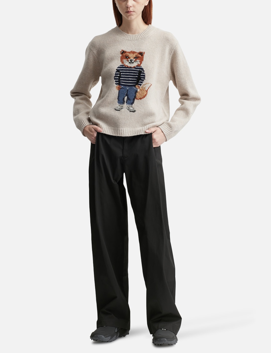 Maison Kitsune メゾン・キツネ 【本物保証】 ワンピース ストリート系 レディース Dressed Fox Intarsia Wool Jumper
