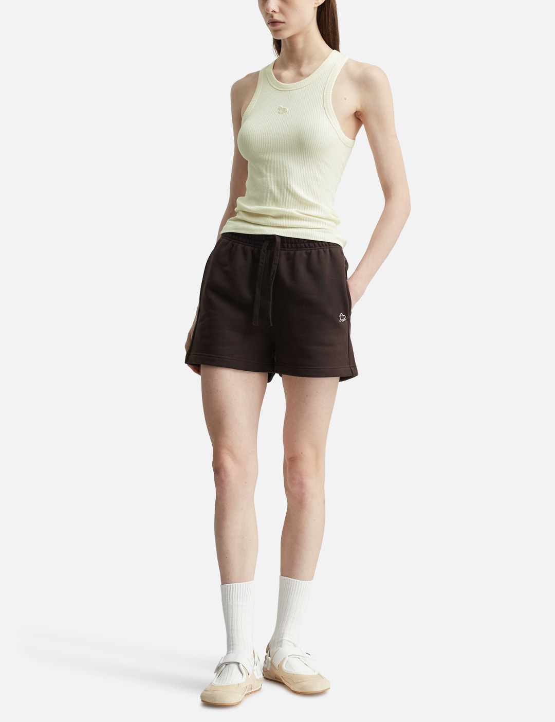Maison Kitsune メゾン・キツネ 【本物保証】 タンクトップ ストリート系 レディース Baby Fox Ribbed Tank Top