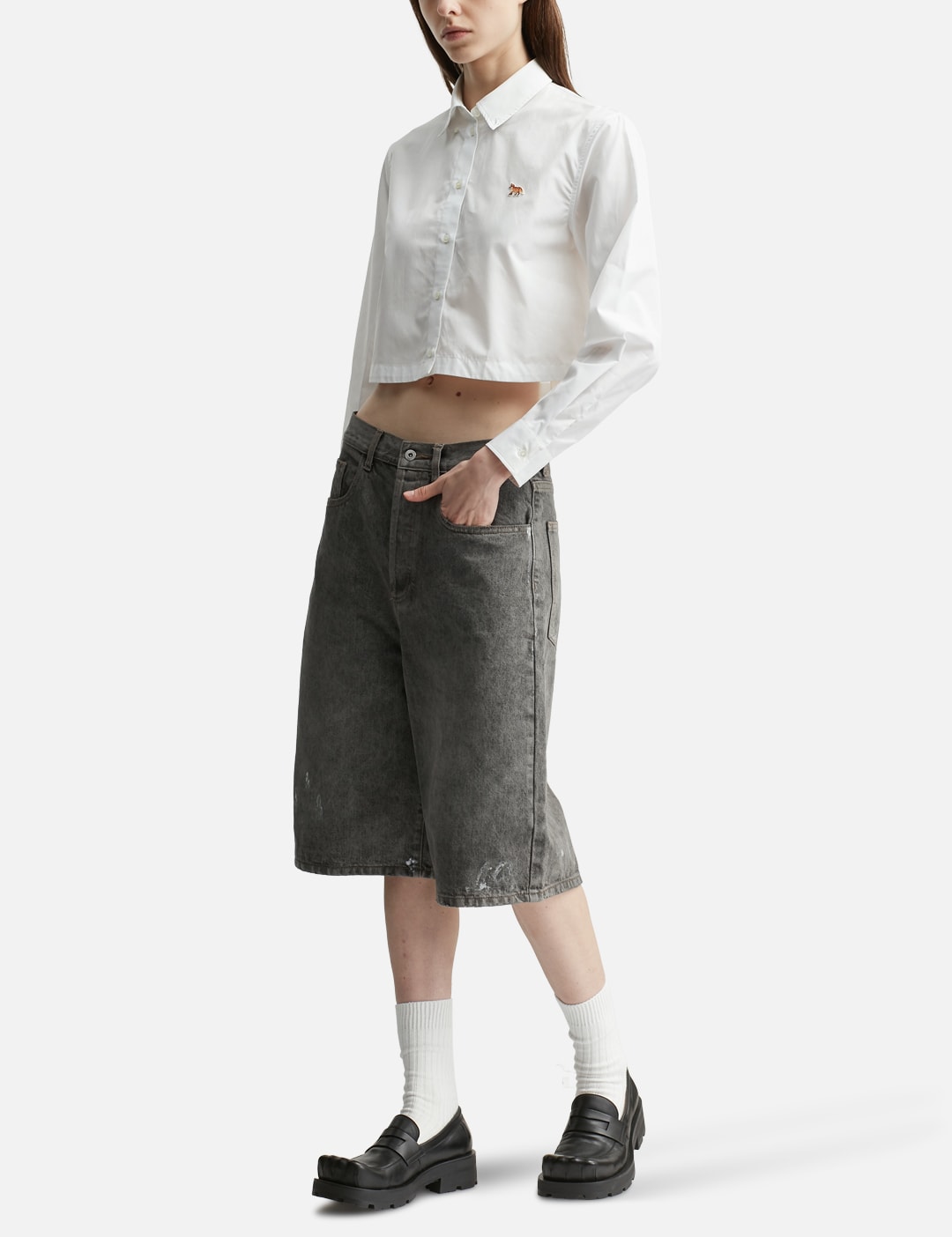 Maison Kitsune メゾン・キツネ 【本物保証】 シャツ ストリート系 レディース Baby Fox Cropped Shirt