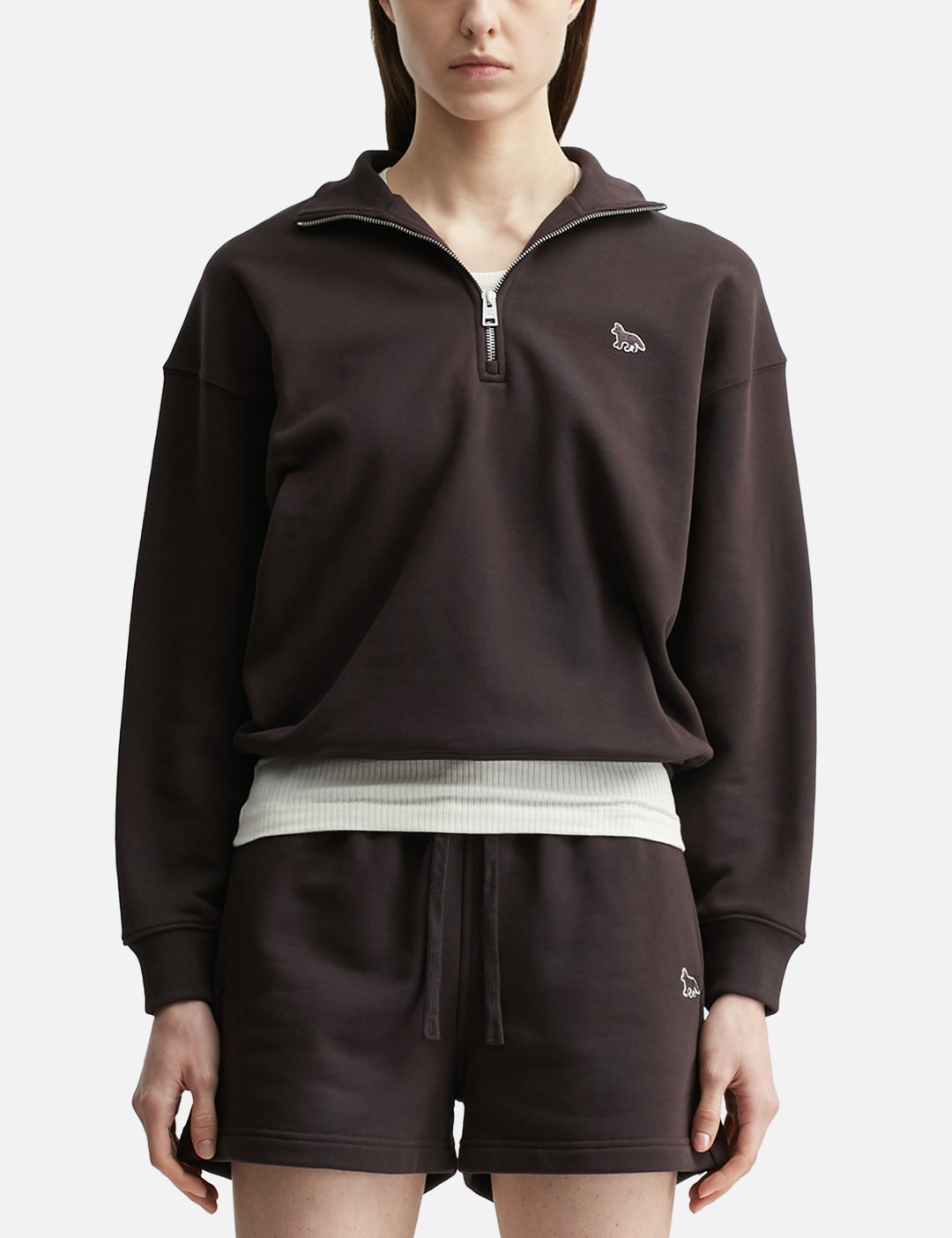 Maison Kitsune メゾン・キツネ 【本物保証】 Tシャツ ストリート系 レディース Baby Fox Half Zip Sweatshirt